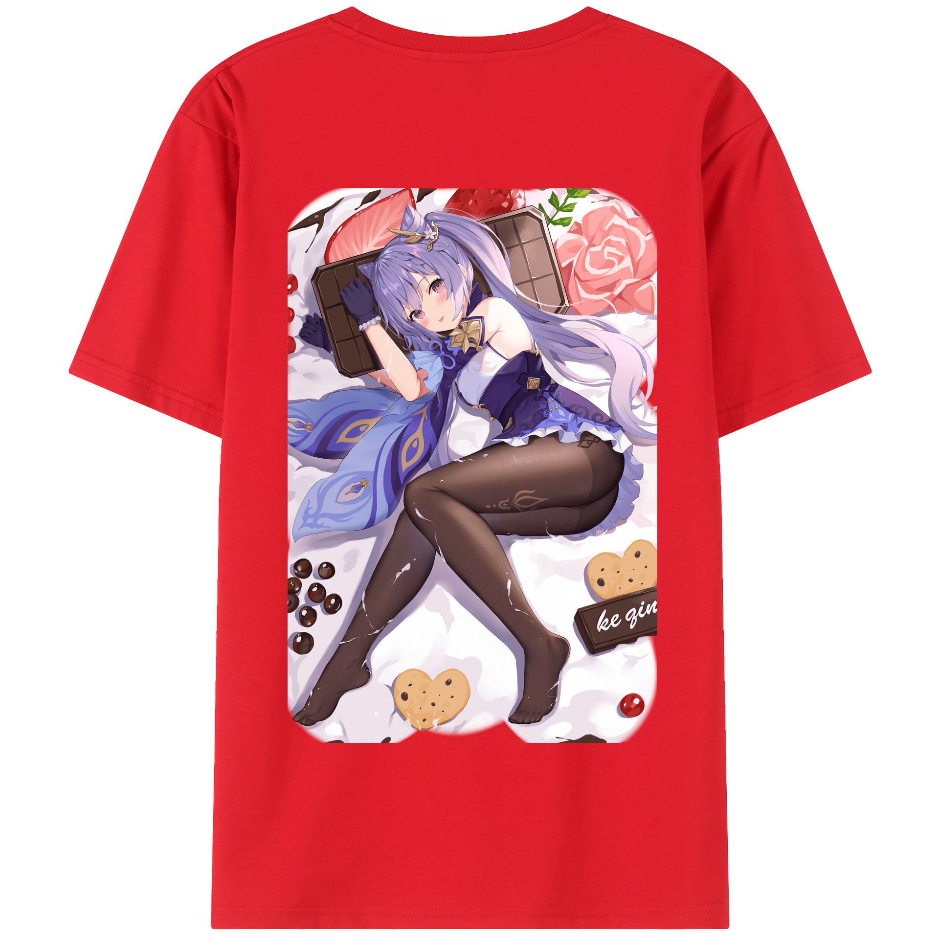 げんし神 刻晴 こくせい genshin Kokusei 綿100％半袖Tシャツ（背面プリント）