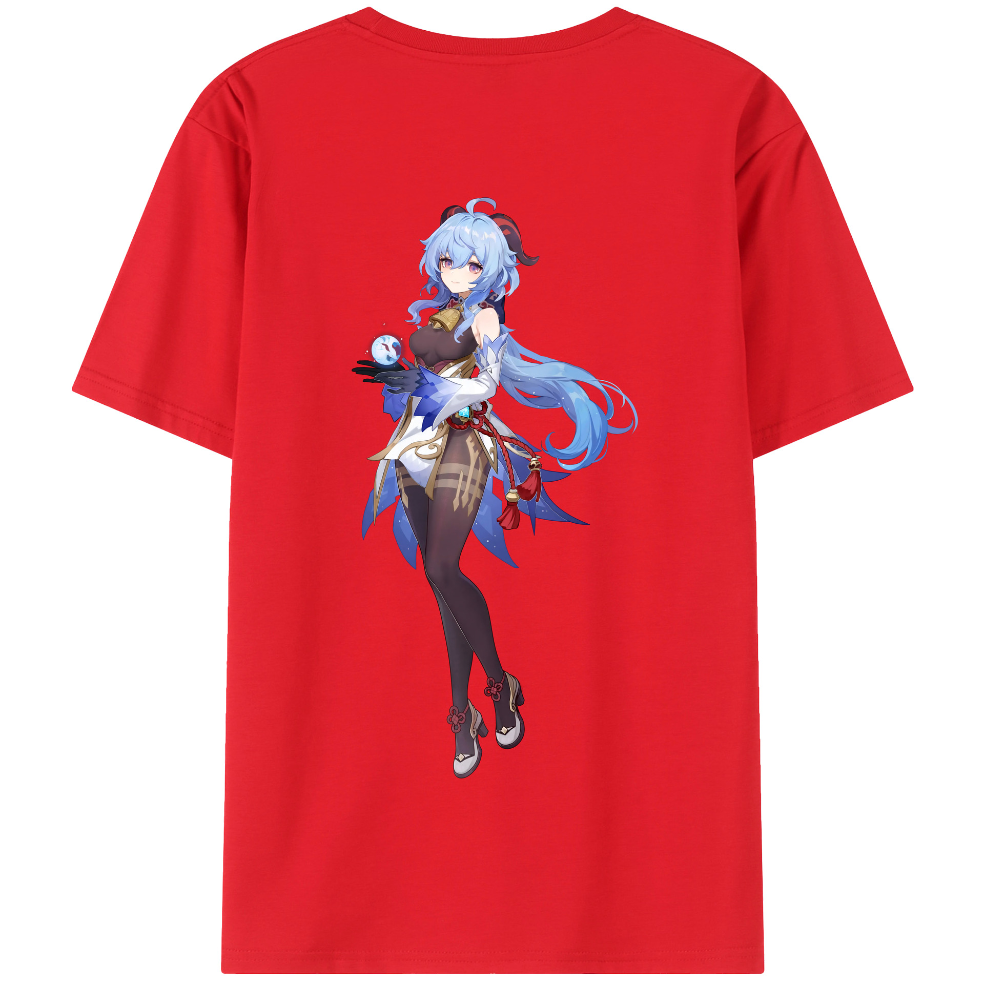 げんし神 甘雨 かんう genshin Ganyu 綿100％半袖Tシャツ（背面プリント）
