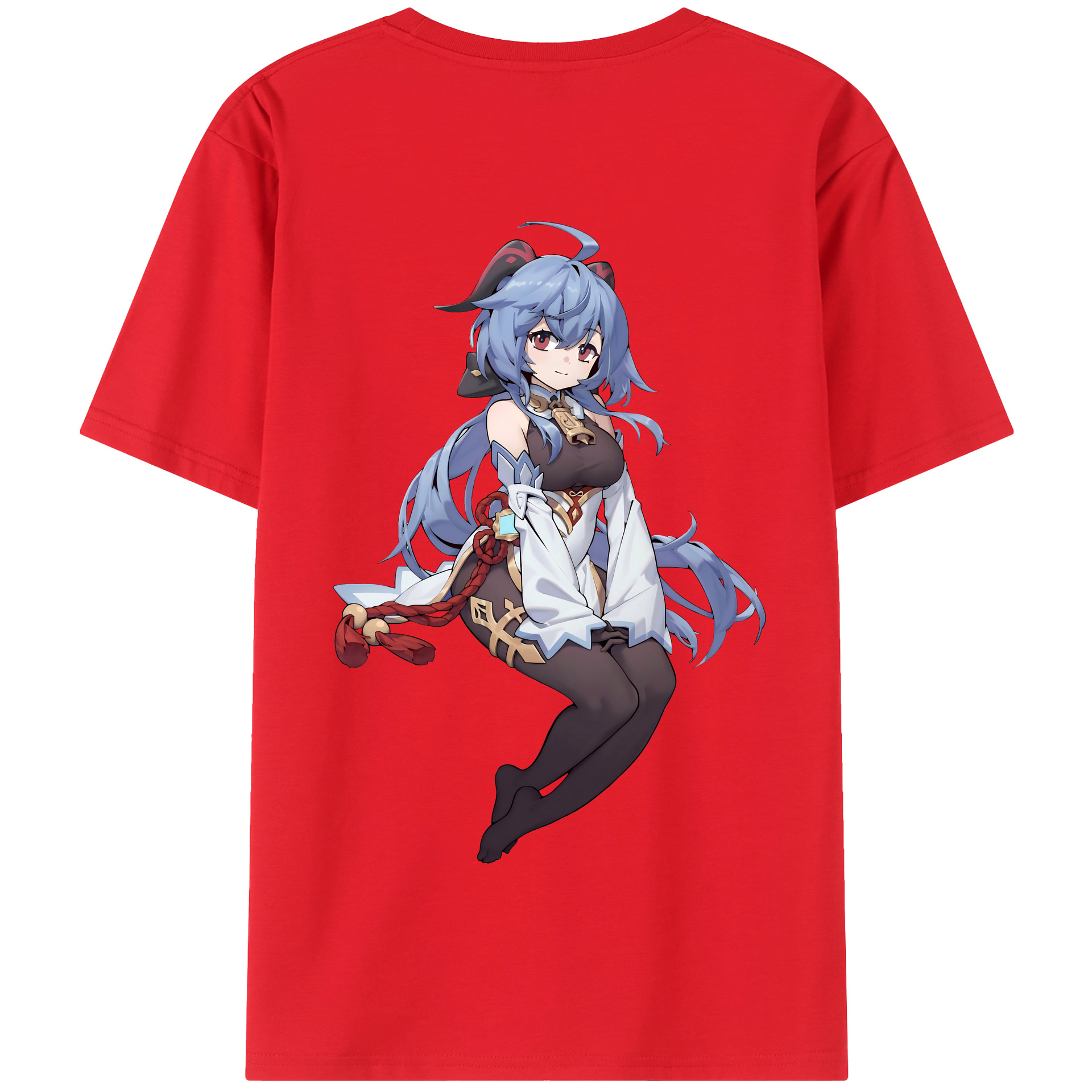 げんし神 甘雨 かんう genshin Ganyu 綿100％半袖Tシャツ（背面プリント）