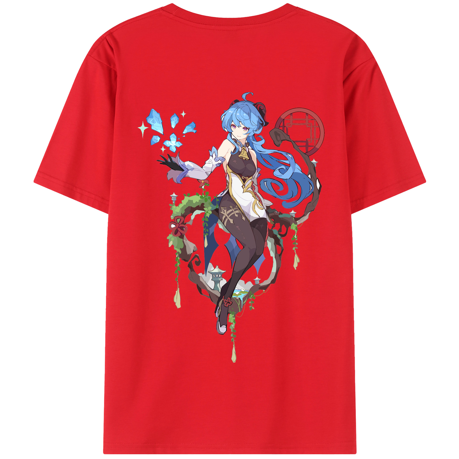 げんし神 甘雨 かんう genshin Ganyu 綿100％半袖Tシャツ（背面プリント）