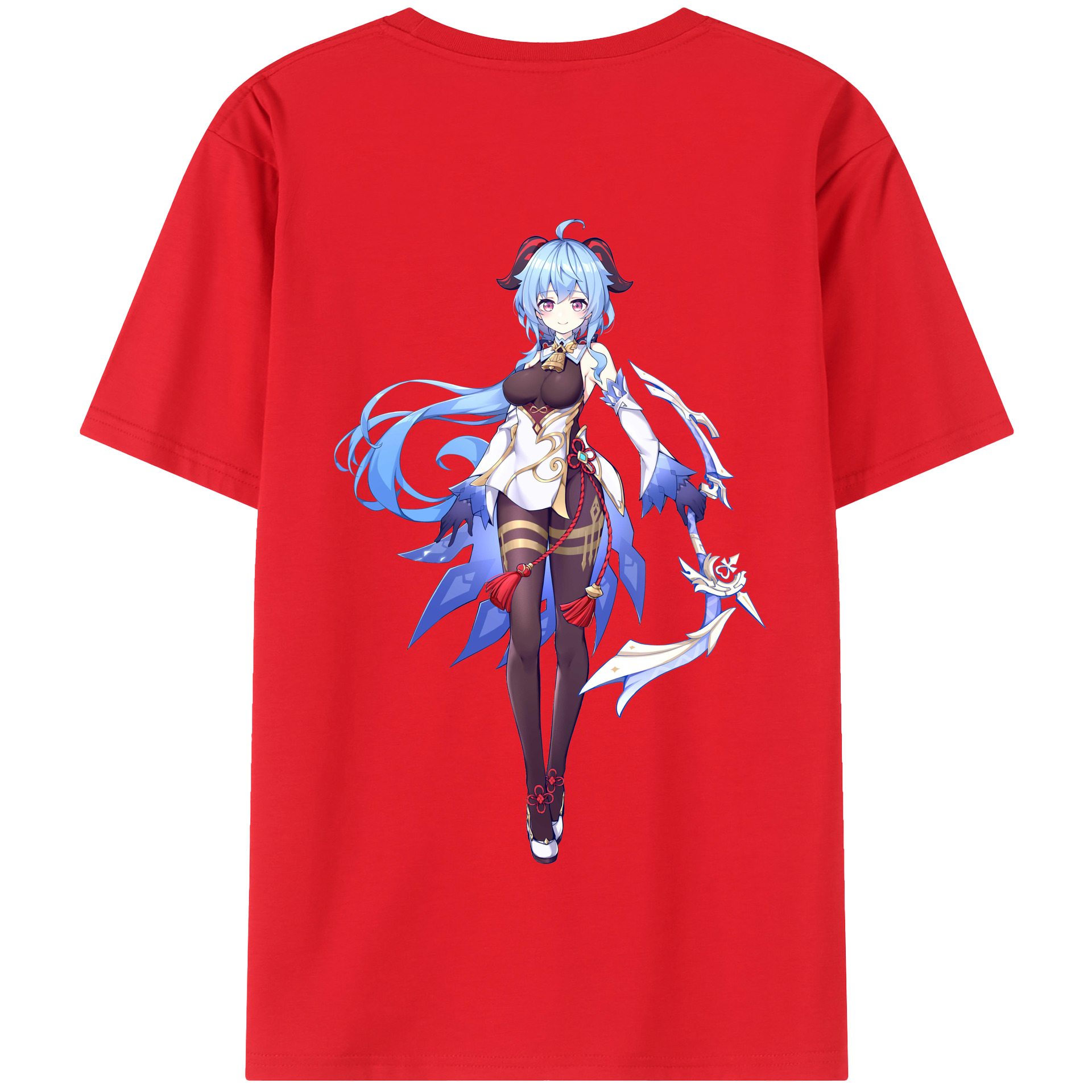 げんし神 甘雨 かんう genshin Ganyu 綿100％半袖Tシャツ（背面プリント）