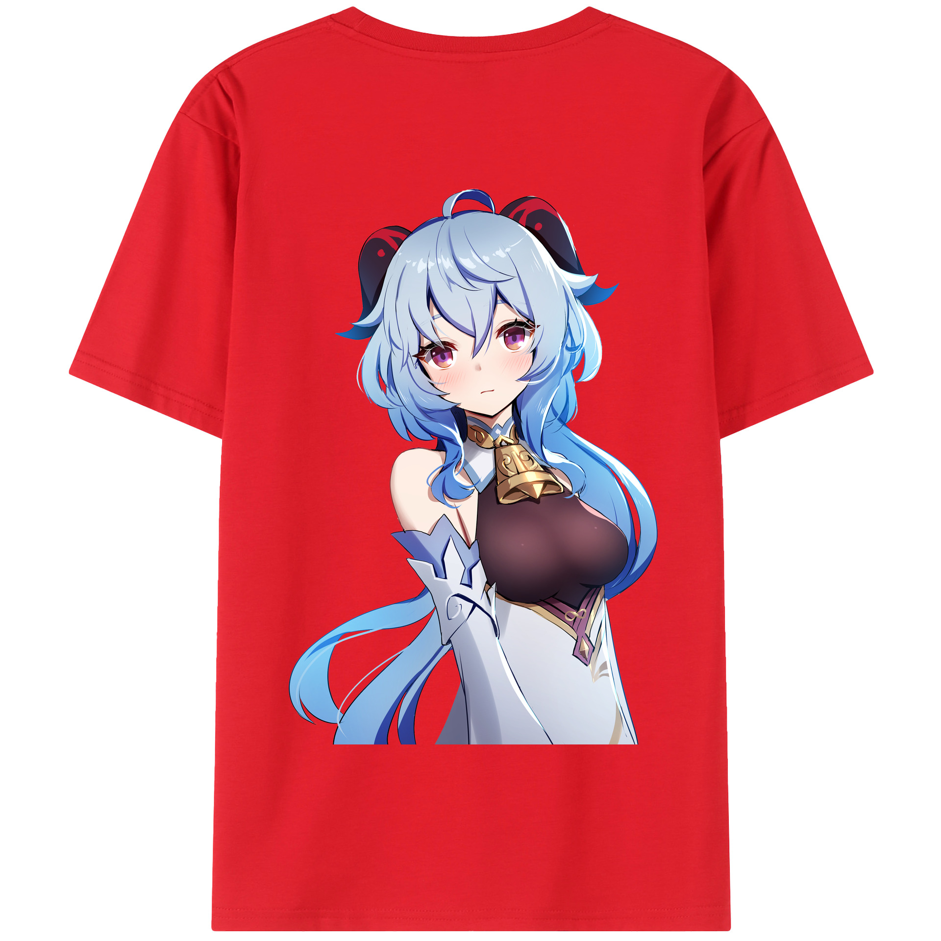 げんし神 甘雨 かんう genshin Ganyu 綿100％半袖Tシャツ（背面プリント）