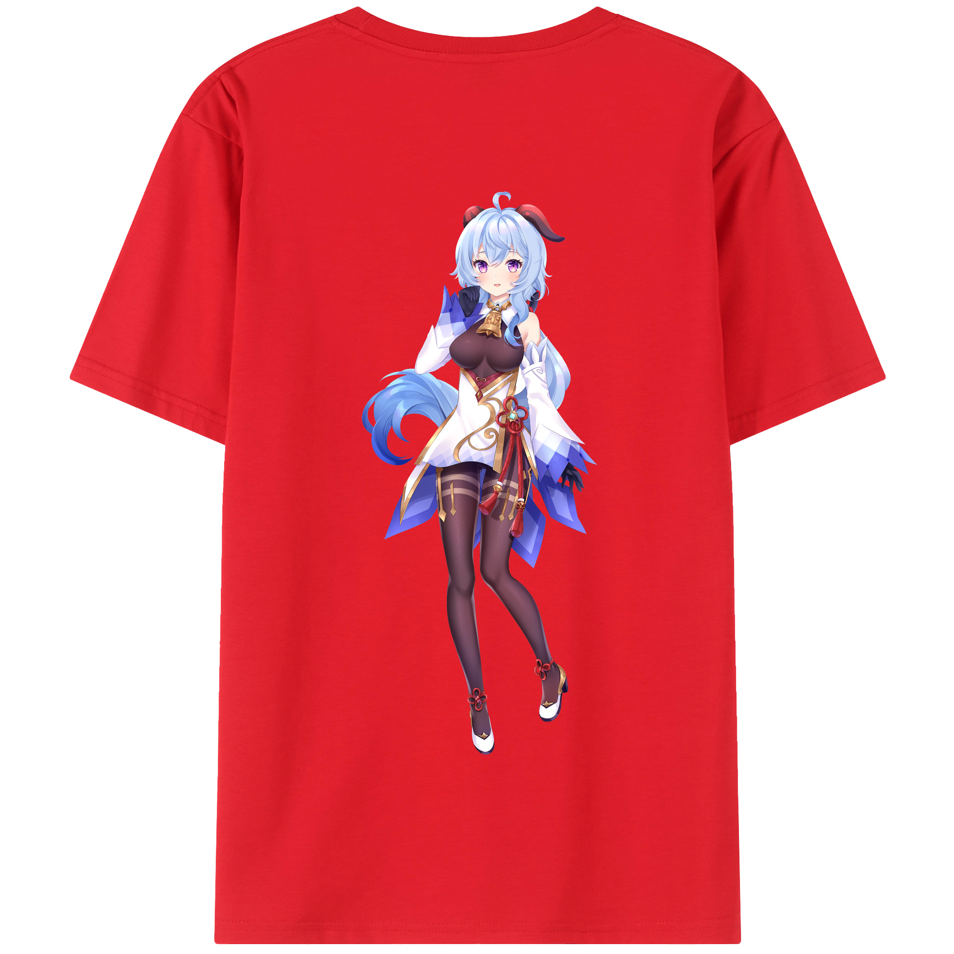 げんし神 甘雨 かんう genshin Ganyu 綿100％半袖Tシャツ（背面プリント）