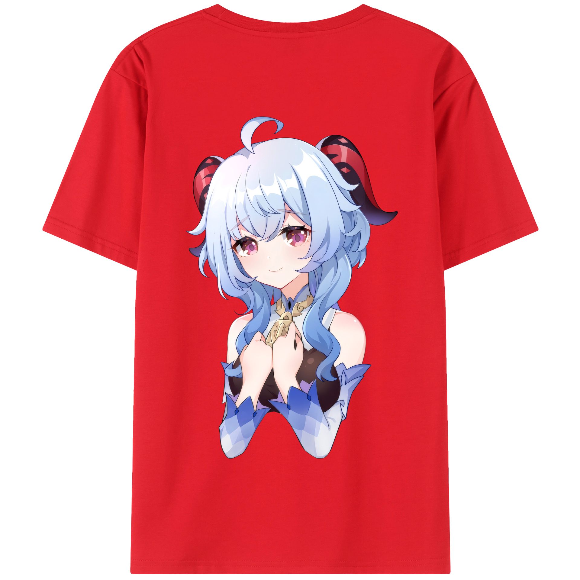 げんし神 甘雨 かんう genshin Ganyu 綿100％半袖Tシャツ（背面プリント）