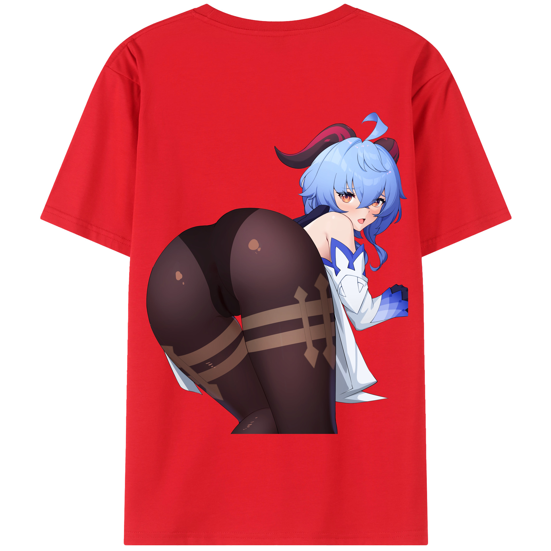 げんし神 甘雨 かんう genshin Ganyu 綿100％半袖Tシャツ（背面プリント）