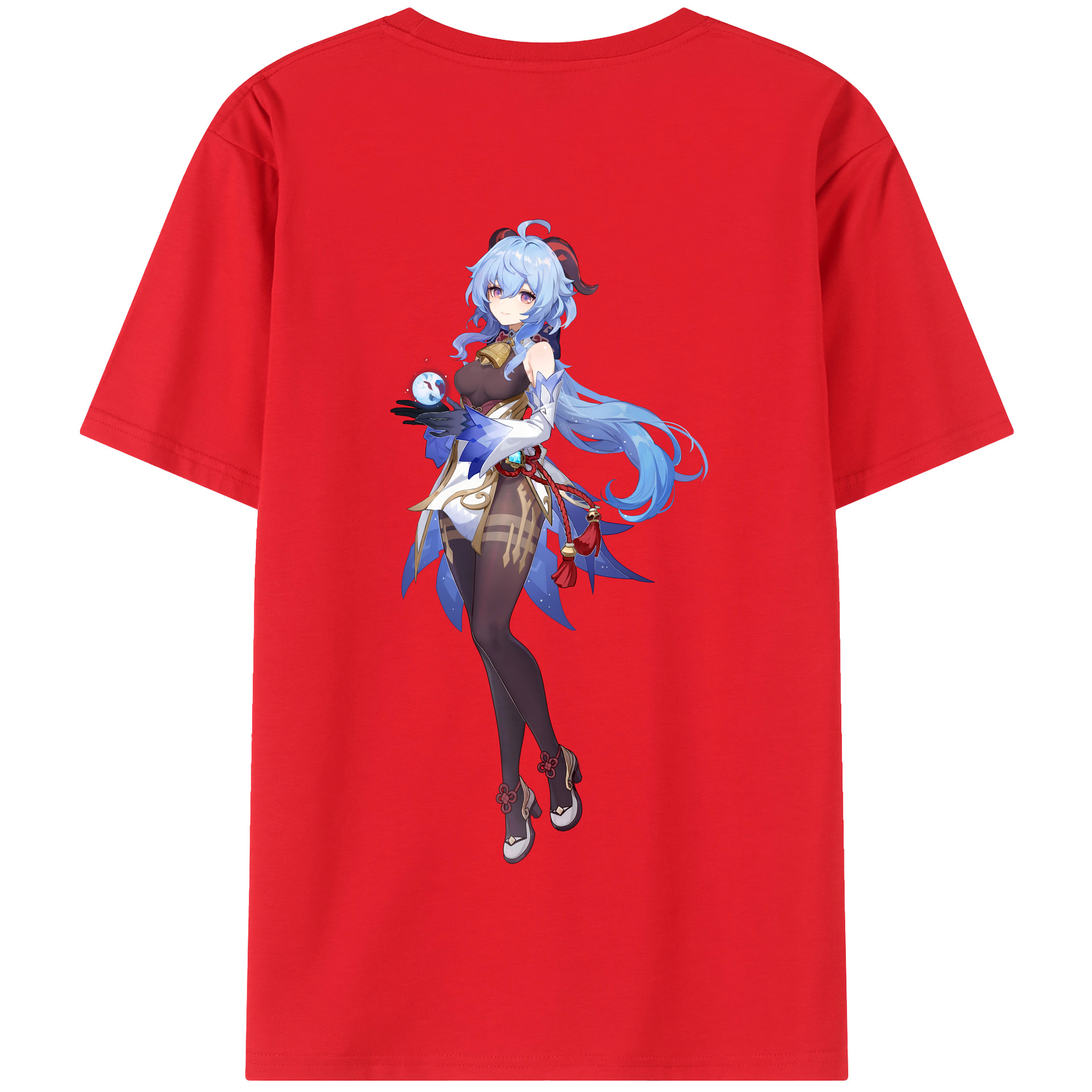 げんし神 甘雨 かんう genshin Ganyu 綿100％半袖Tシャツ（背面プリント）
