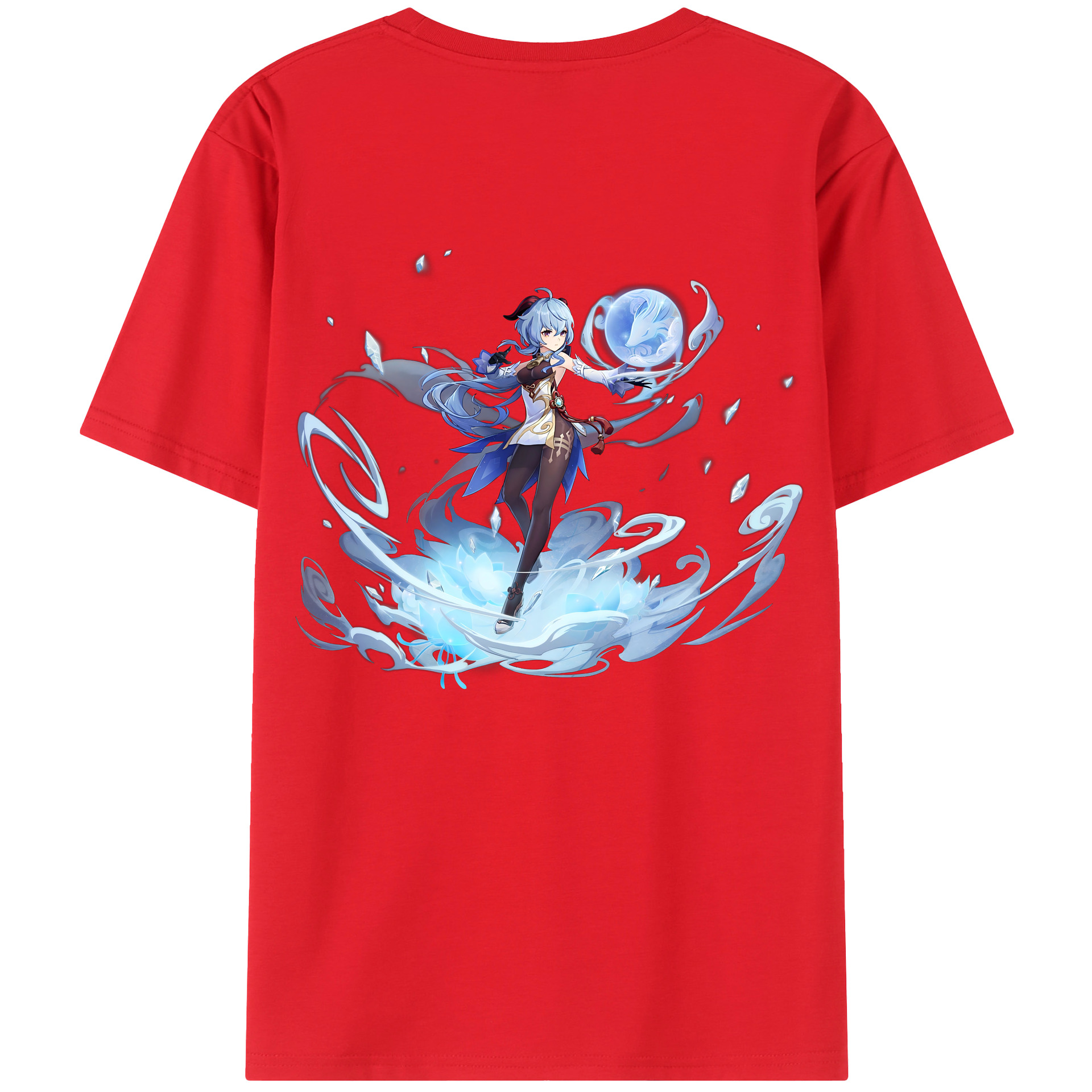 げんし神 甘雨 かんう genshin Ganyu 綿100％半袖Tシャツ（背面プリント）