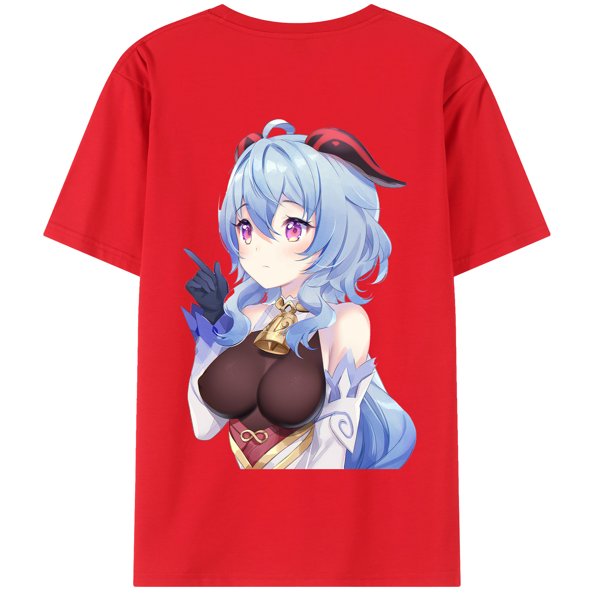 げんし神 甘雨 かんう genshin Ganyu 綿100％半袖Tシャツ（背面プリント）