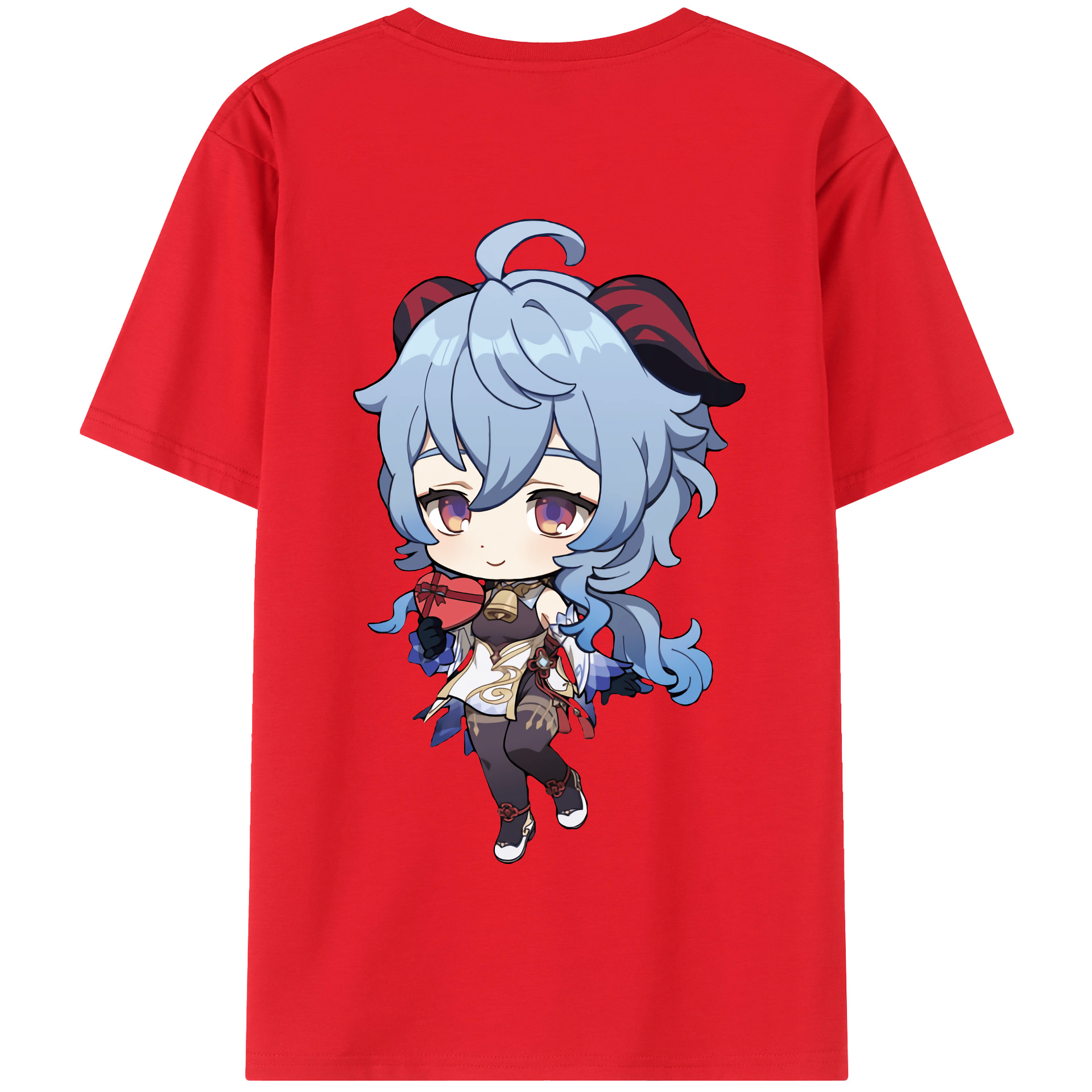 げんし神 甘雨 かんう genshin Ganyu 綿100％半袖Tシャツ（背面プリント）