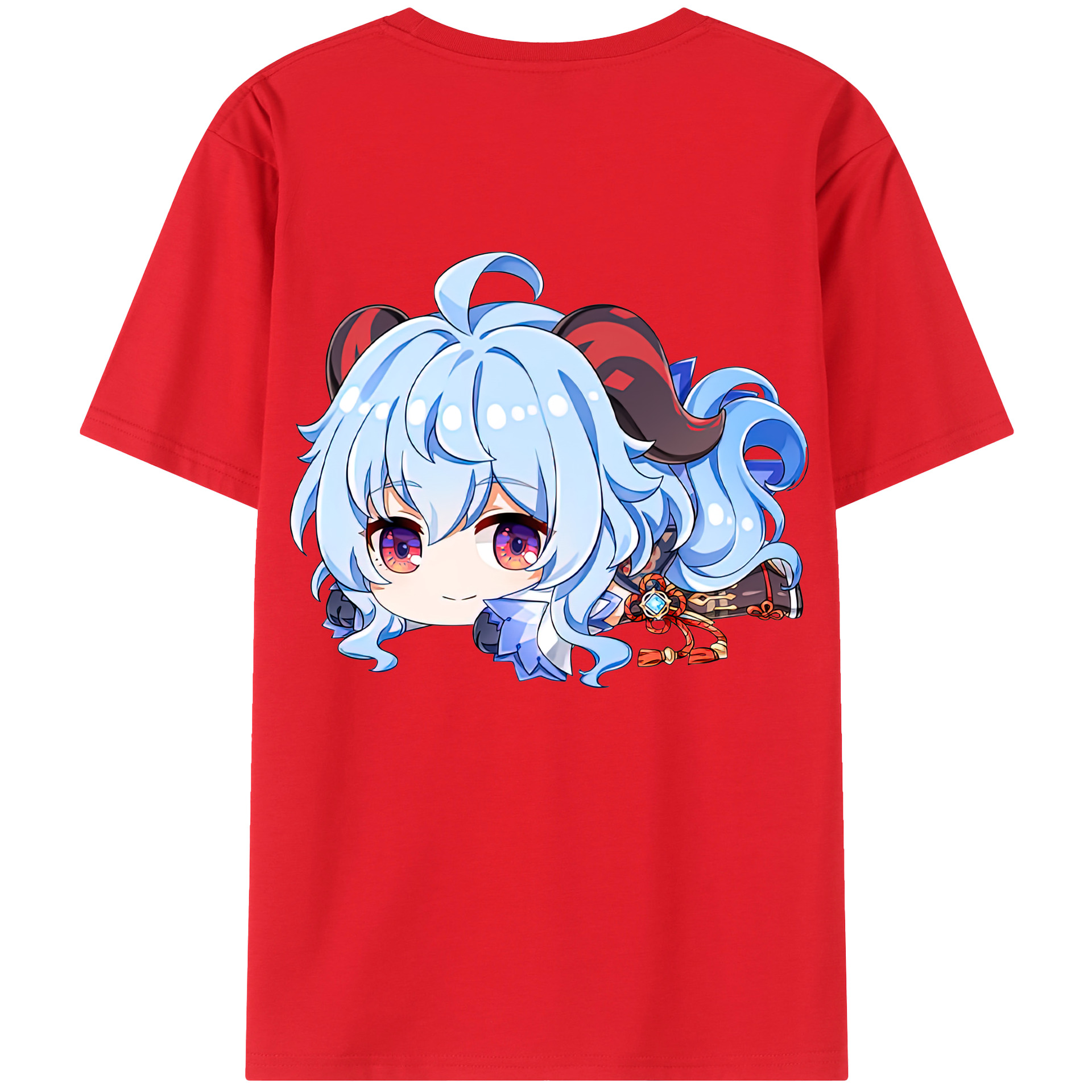 げんし神 甘雨 かんう genshin Ganyu 綿100％半袖Tシャツ（背面プリント）