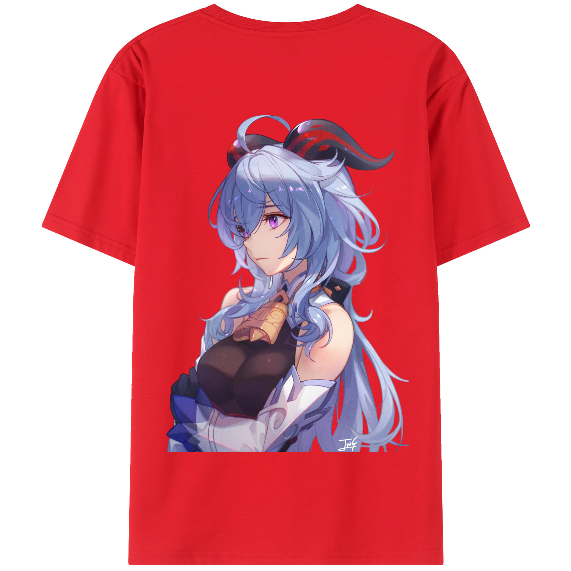 げんし神 甘雨 かんう genshin Ganyu 綿100％半袖Tシャツ（背面プリント）