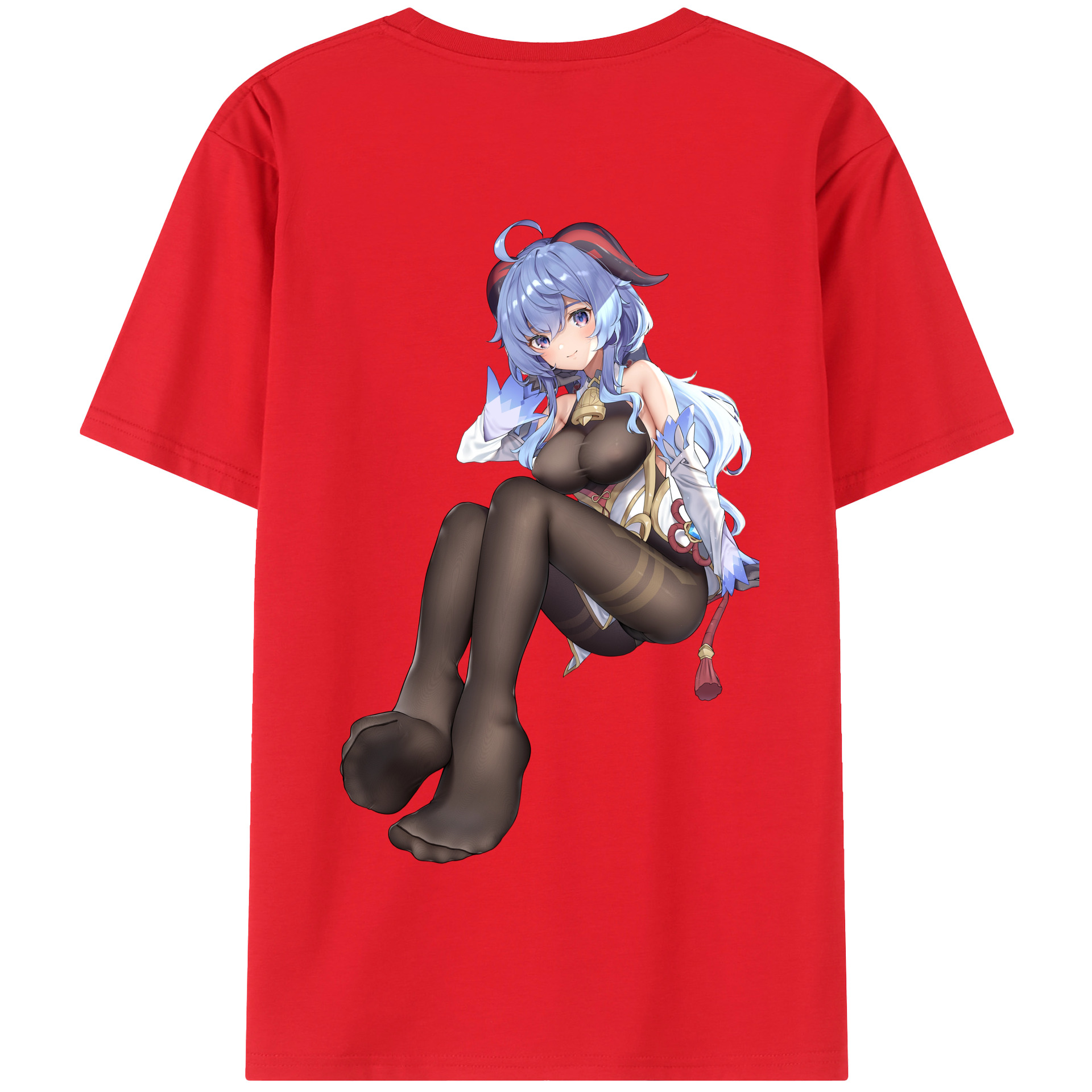 げんし神 甘雨 かんう genshin Ganyu 綿100％半袖Tシャツ（背面プリント）