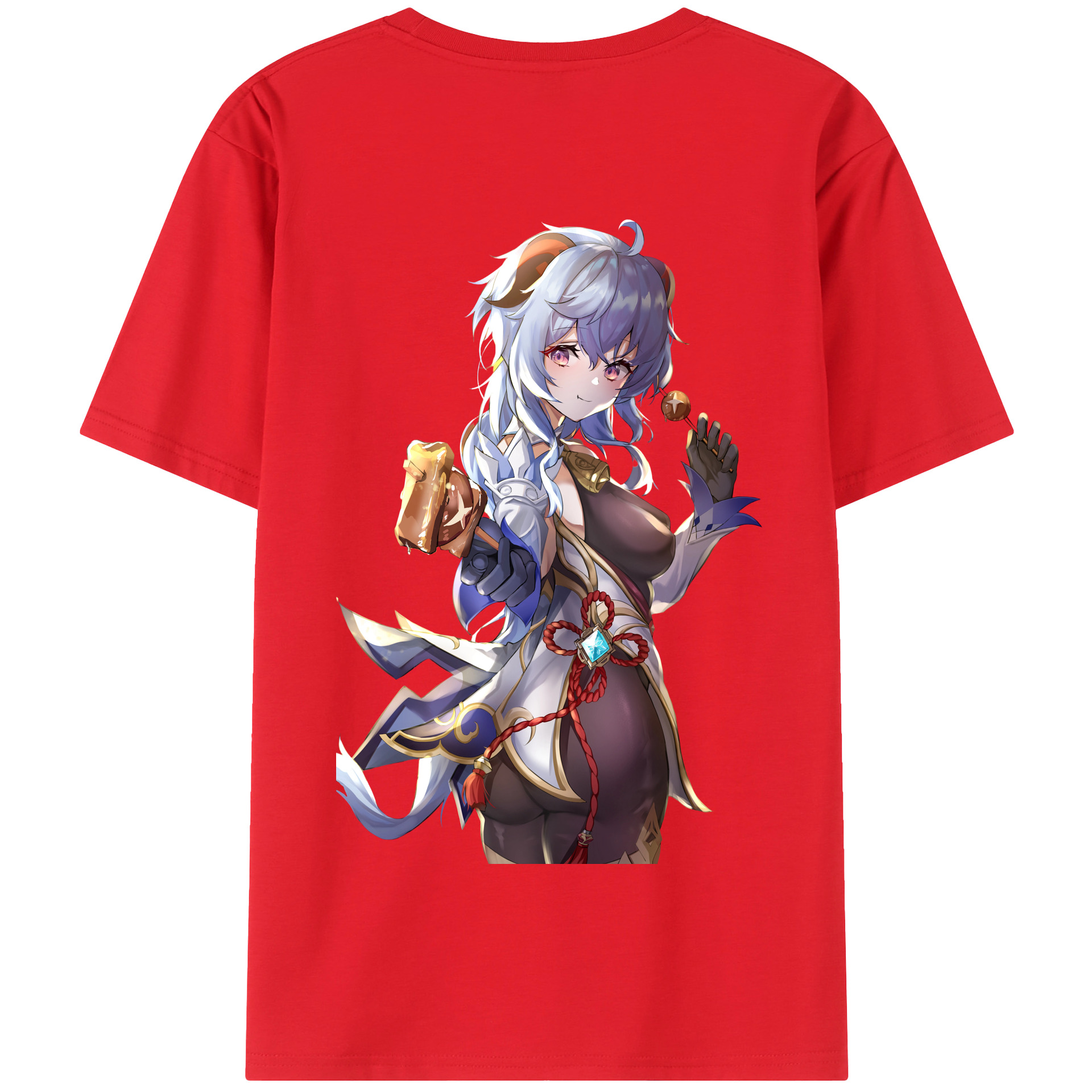 げんし神 甘雨 かんう genshin Ganyu 綿100％半袖Tシャツ（背面プリント）
