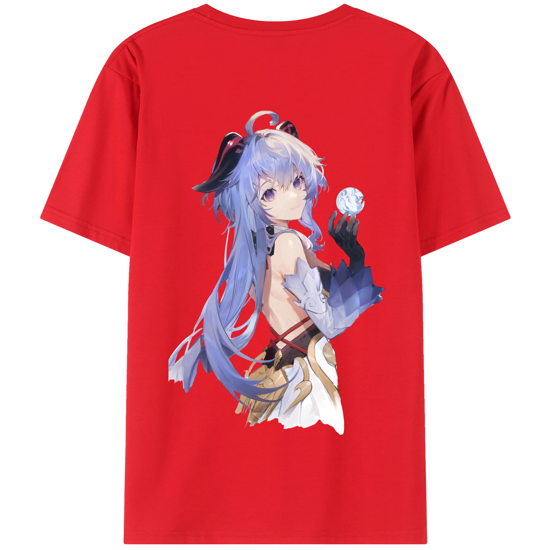 げんし神 甘雨 かんう genshin Ganyu 綿100％半袖Tシャツ（背面プリント）