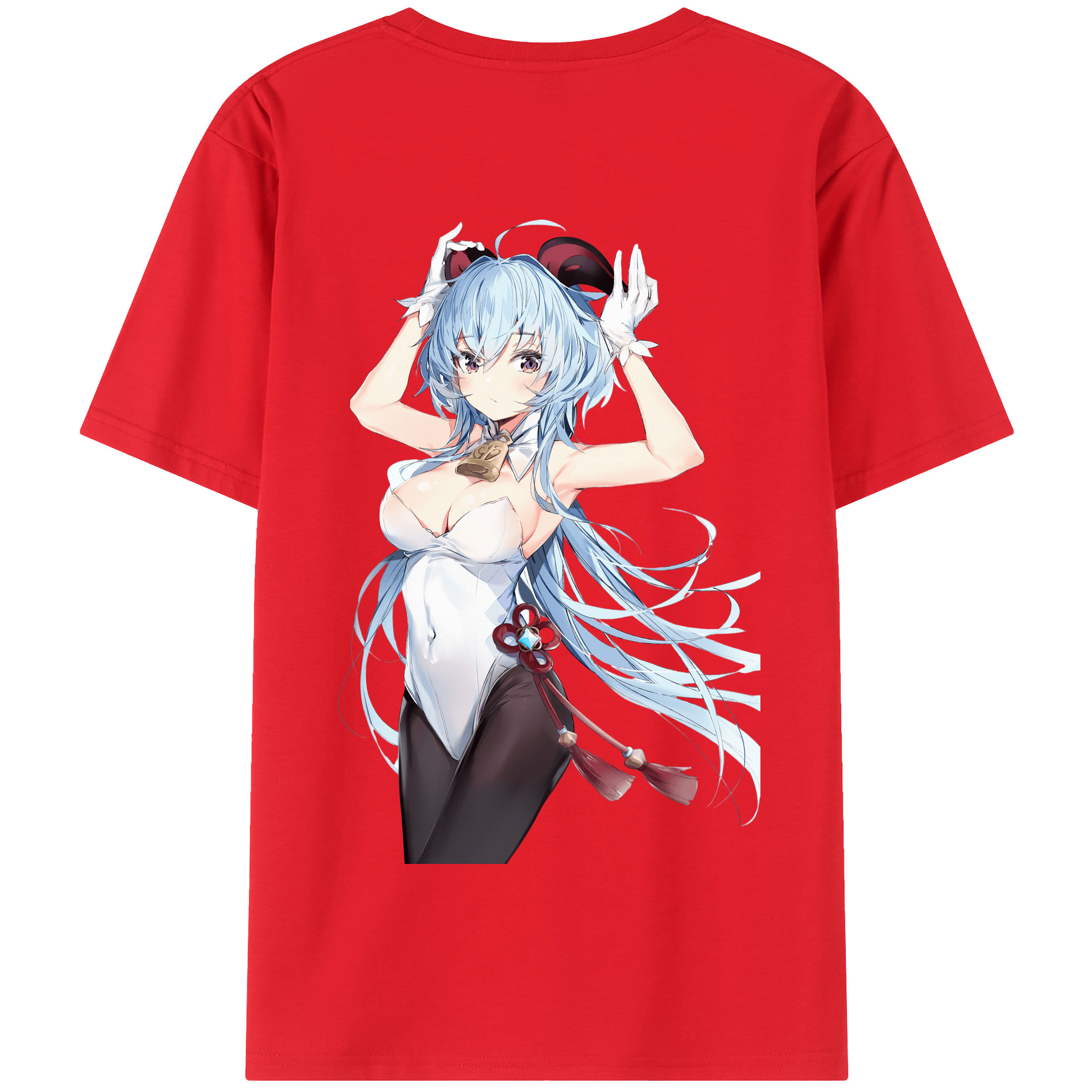 げんし神 甘雨 かんう genshin Ganyu 綿100％半袖Tシャツ（背面プリント）