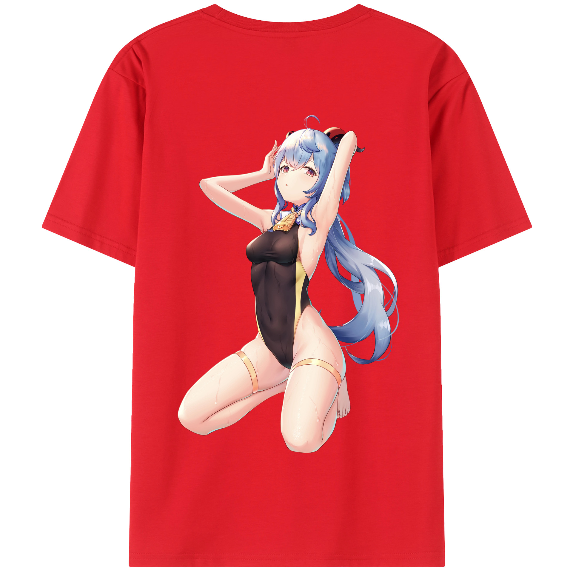 げんし神 甘雨 かんう genshin Ganyu 綿100％半袖Tシャツ（背面プリント）