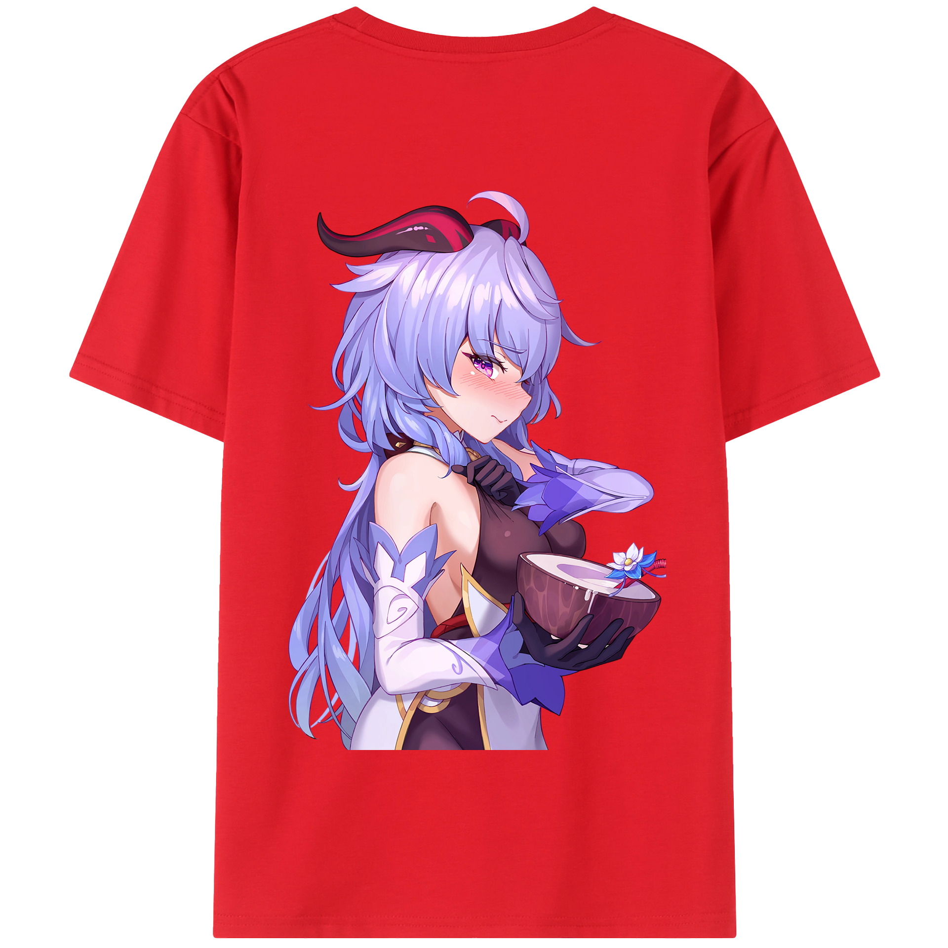 げんし神 甘雨 かんう genshin Ganyu 綿100％半袖Tシャツ（背面プリント）