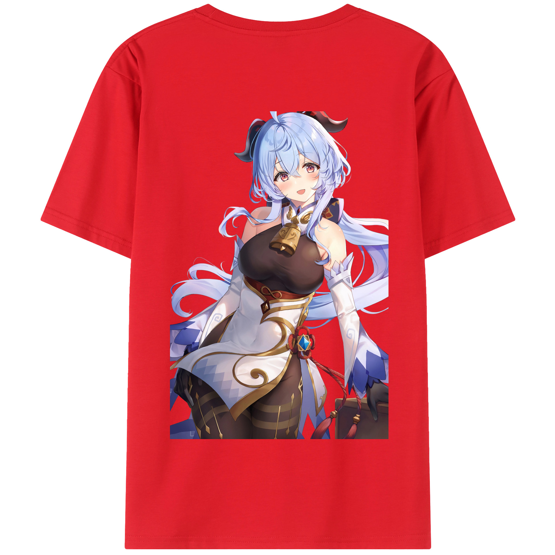 げんし神 甘雨 かんう genshin Ganyu 綿100％半袖Tシャツ（背面プリント）