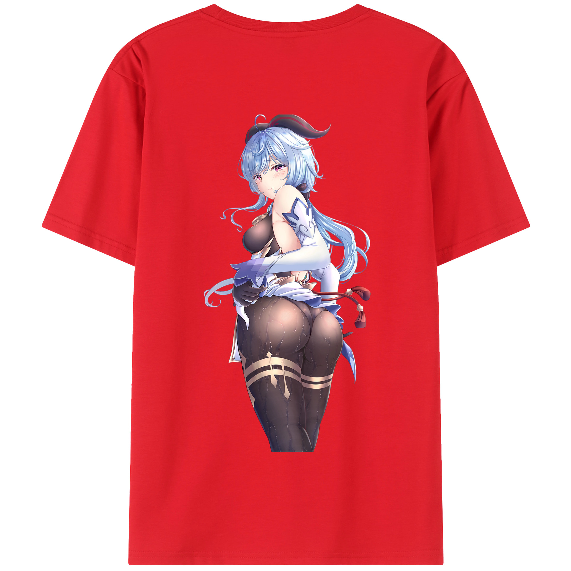 げんし神 甘雨 かんう genshin Ganyu 綿100％半袖Tシャツ（背面プリント）