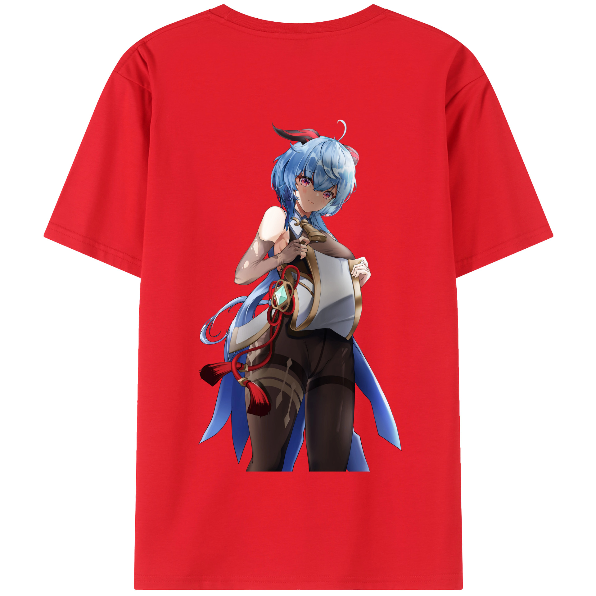 げんし神 甘雨 かんう genshin Ganyu 綿100％半袖Tシャツ（背面プリント）