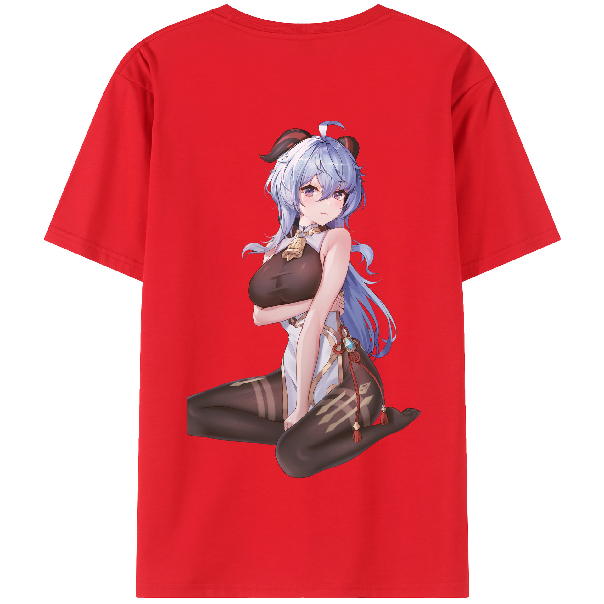 げんし神 甘雨 かんう genshin Ganyu 綿100％半袖Tシャツ（背面プリント）