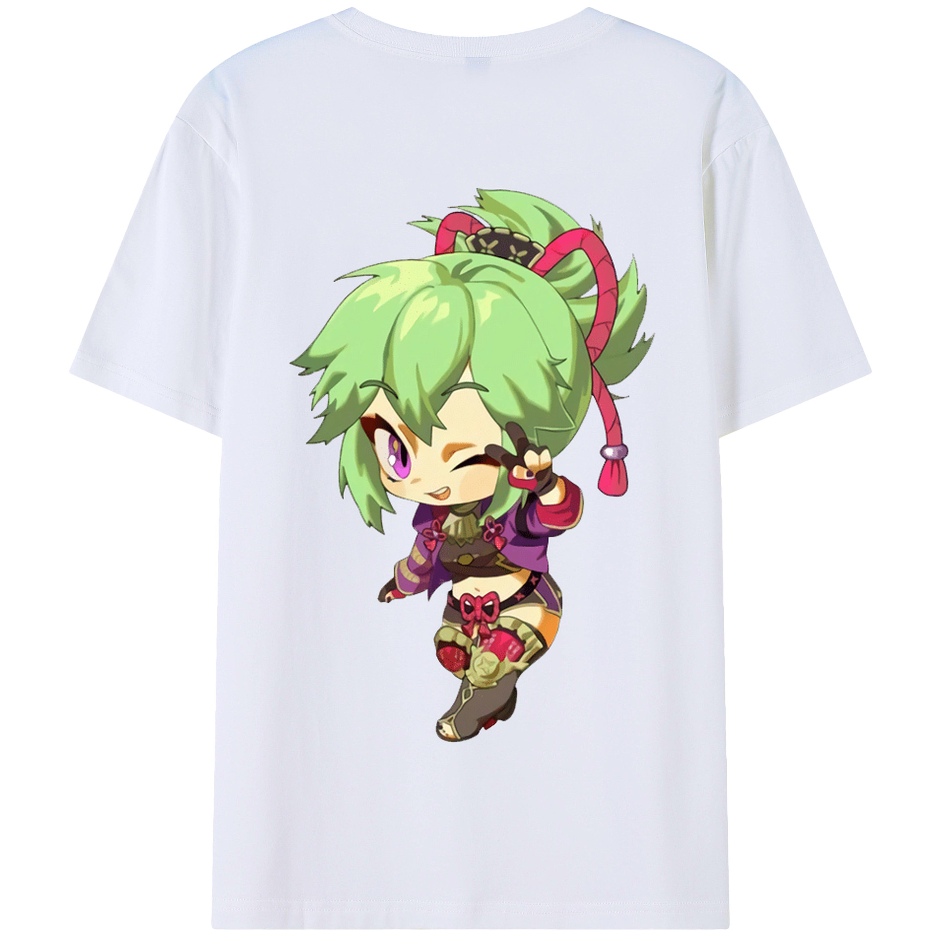げんし神  久岐忍 くき しのぶ genshin Kuki Shinobu 綿100％半袖Tシャツ（背面プリント）