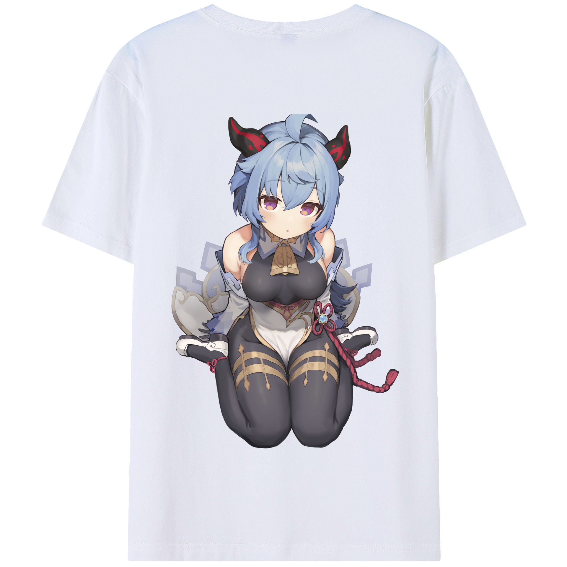 げんし神 甘雨 かんう genshin Ganyu 綿100％半袖Tシャツ（背面プリント）