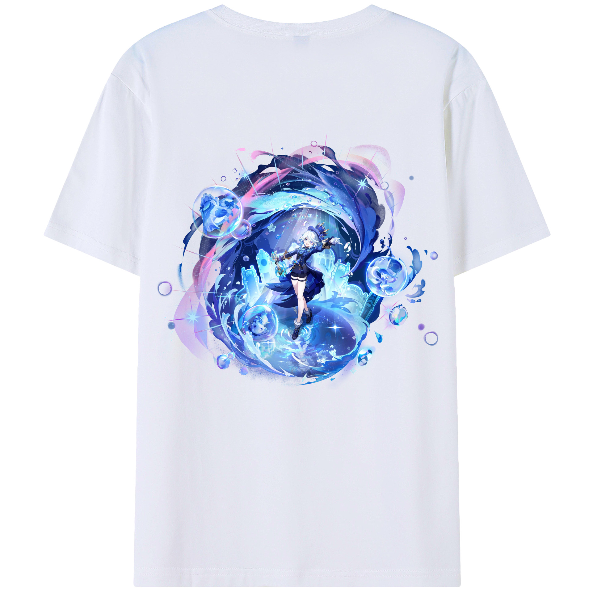 げんし神 フリーナ genshin Furina 綿100％半袖Tシャツ（背面プリント）