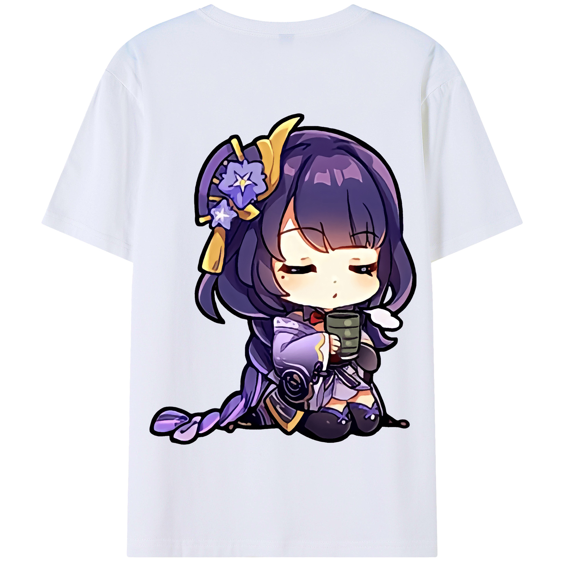 げんし神 雷電将軍 らいでんしょうぐん genshin Raiden Shogun 綿100％半袖Tシャツ（背面プリント）