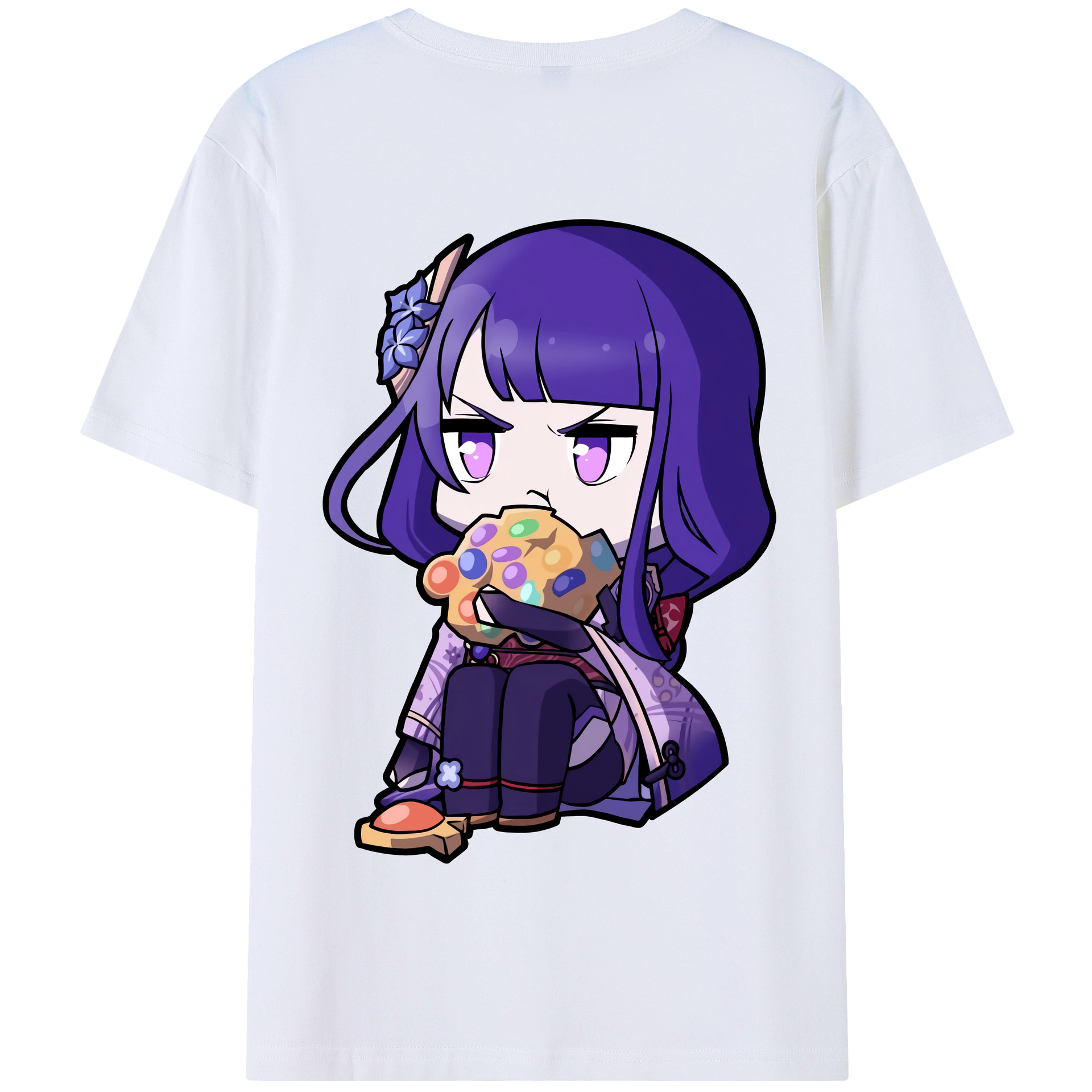 げんし神 雷電将軍 らいでんしょうぐん genshin Raiden Shogun 綿100％半袖Tシャツ（背面プリント）