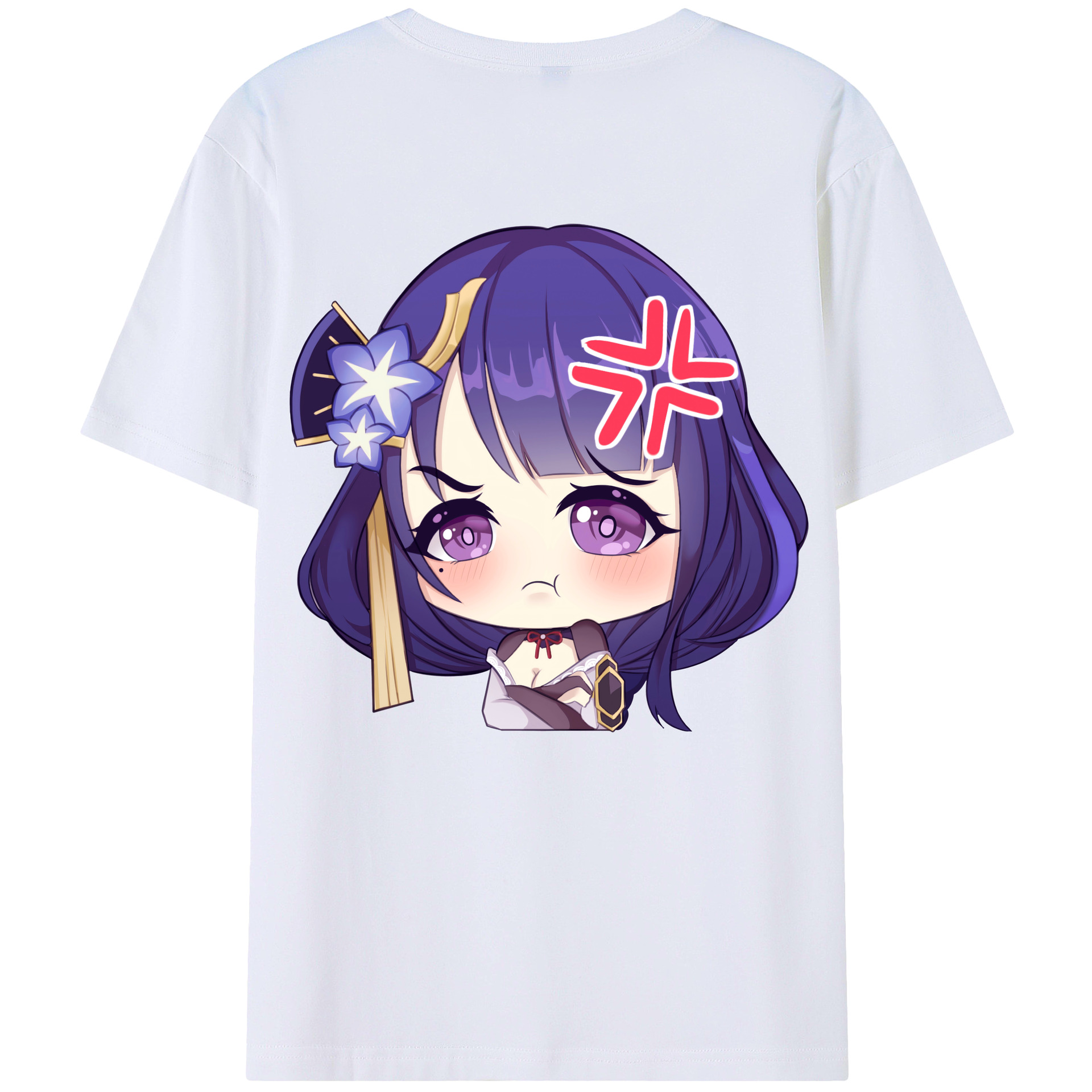 げんし神 雷電将軍 らいでんしょうぐん genshin Raiden Shogun 綿100％半袖Tシャツ（背面プリント）