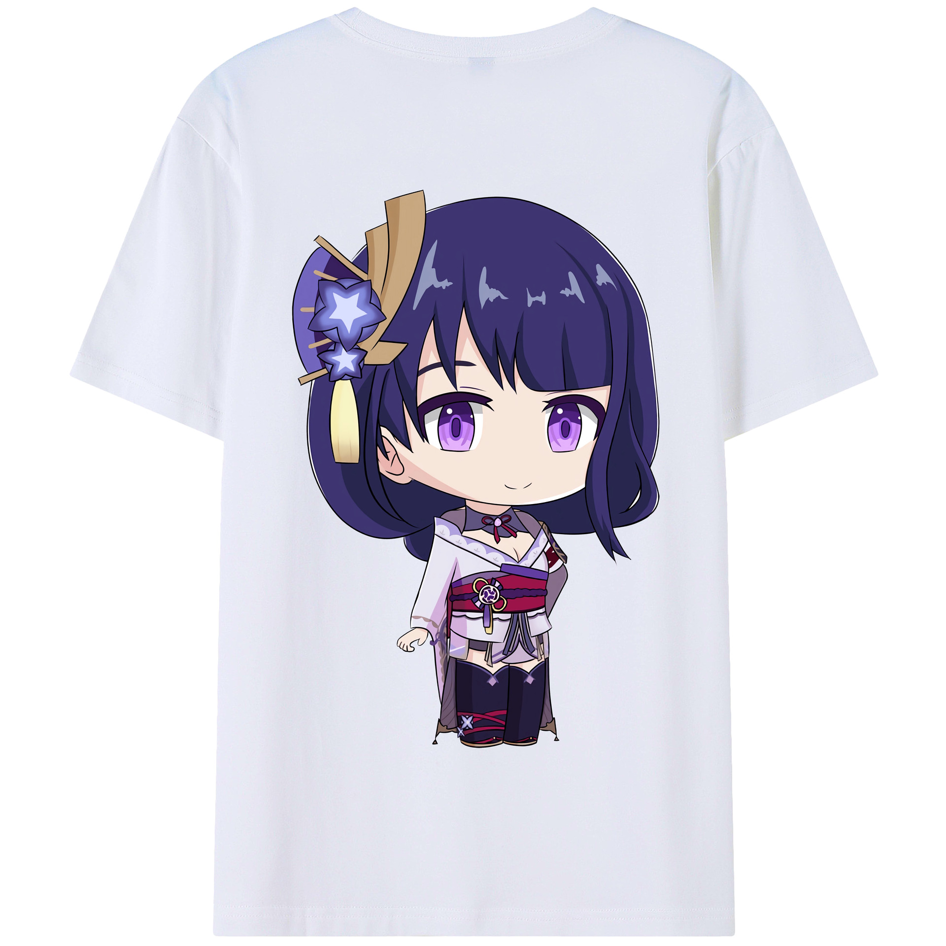 げんし神 雷電将軍 らいでんしょうぐん genshin Raiden Shogun 綿100％半袖Tシャツ（背面プリント）