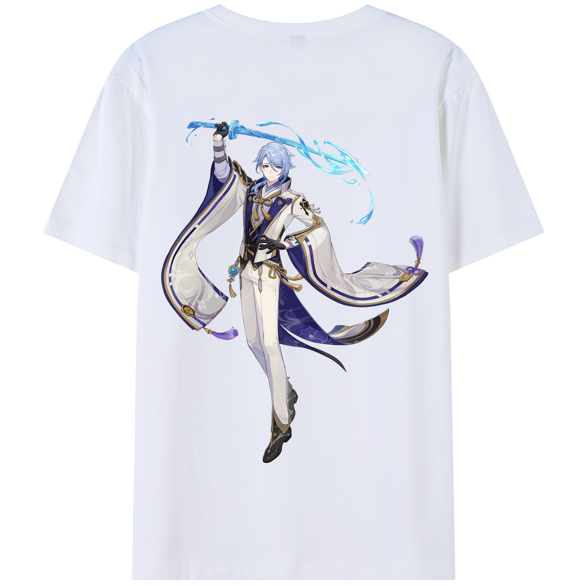 げんし神 神里綾人 かみさとあやと genshin Kamisato Ayato 綿100％半袖Tシャツ（背面プリント）