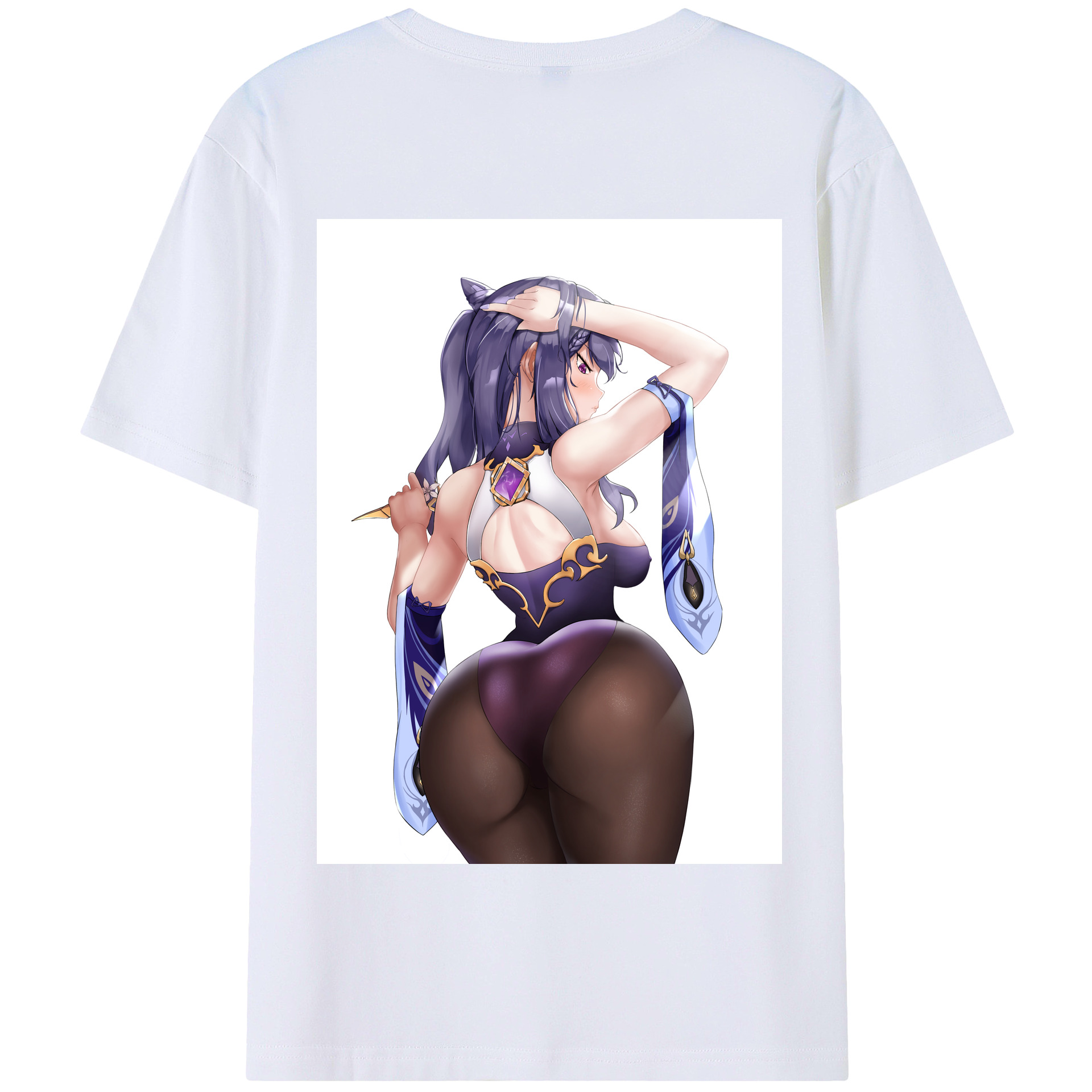 げんし神 刻晴 こくせい genshin Kokusei 綿100％半袖Tシャツ（背面プリント）