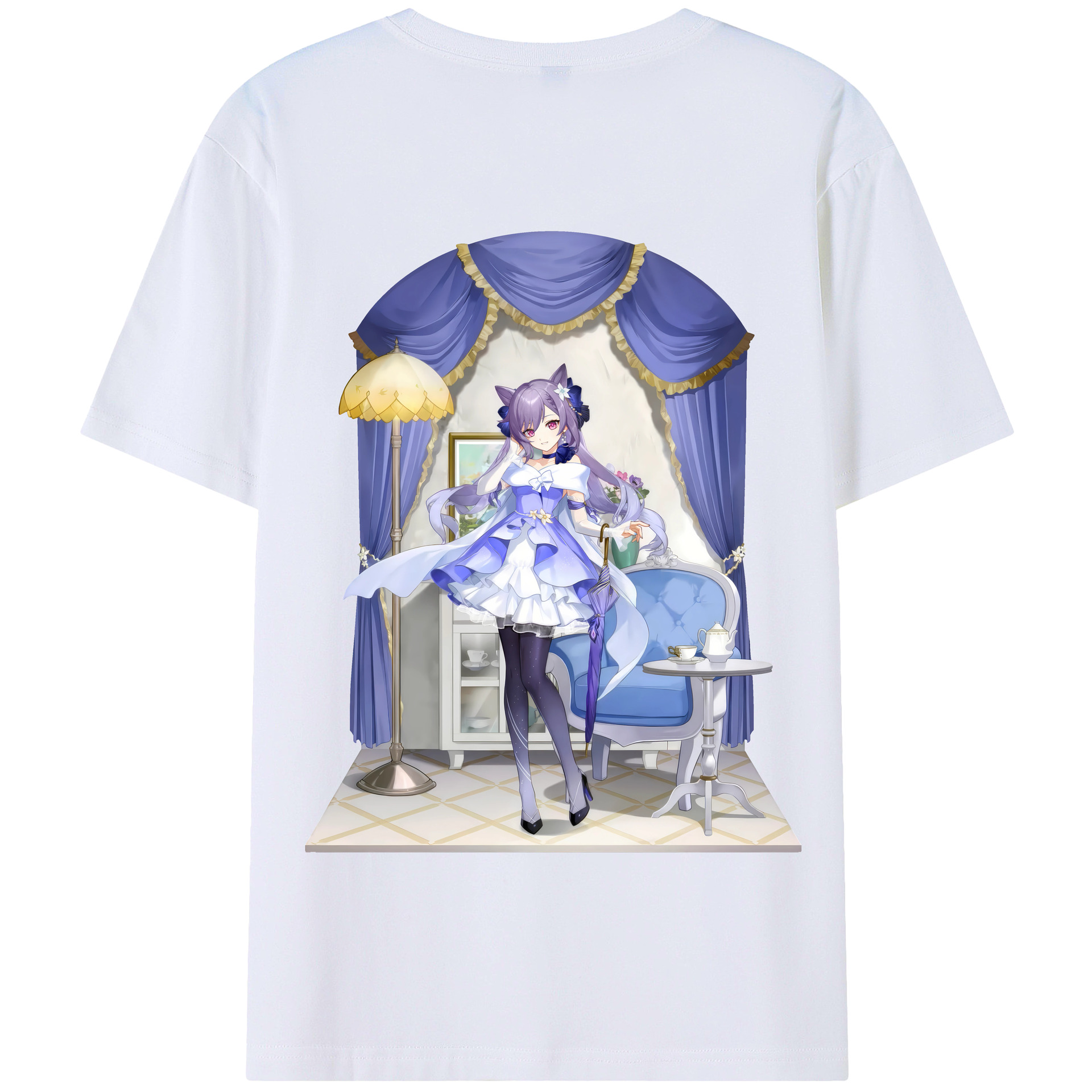げんし神 刻晴 こくせい genshin Kokusei 綿100％半袖Tシャツ（背面プリント）