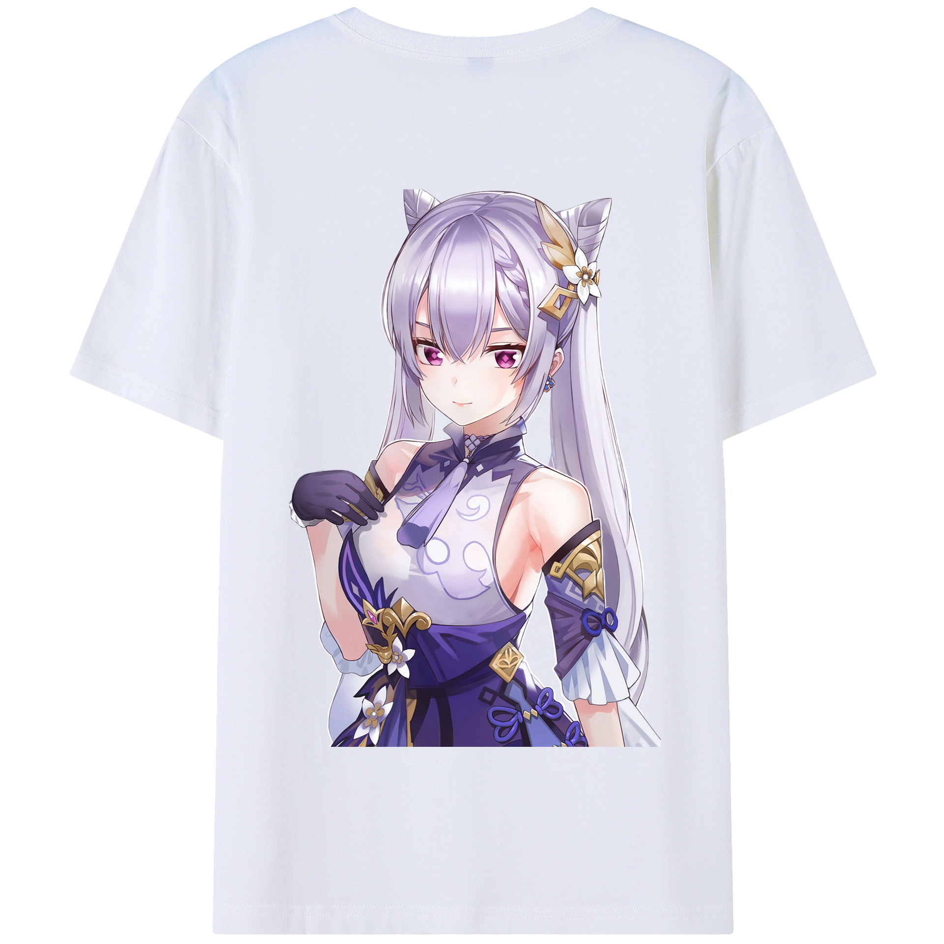 げんし神 刻晴 こくせい genshin Kokusei 綿100％半袖Tシャツ（背面プリント）