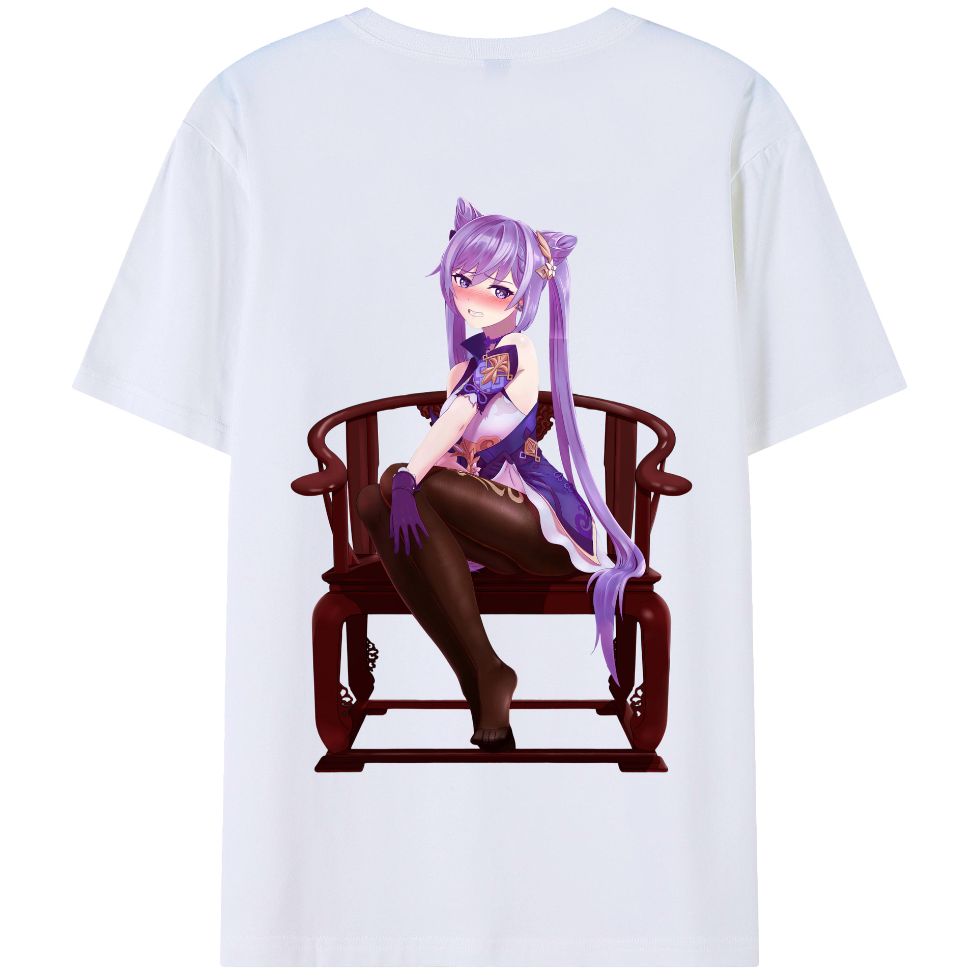 げんし神 刻晴 こくせい genshin Kokusei 綿100％半袖Tシャツ（背面プリント）
