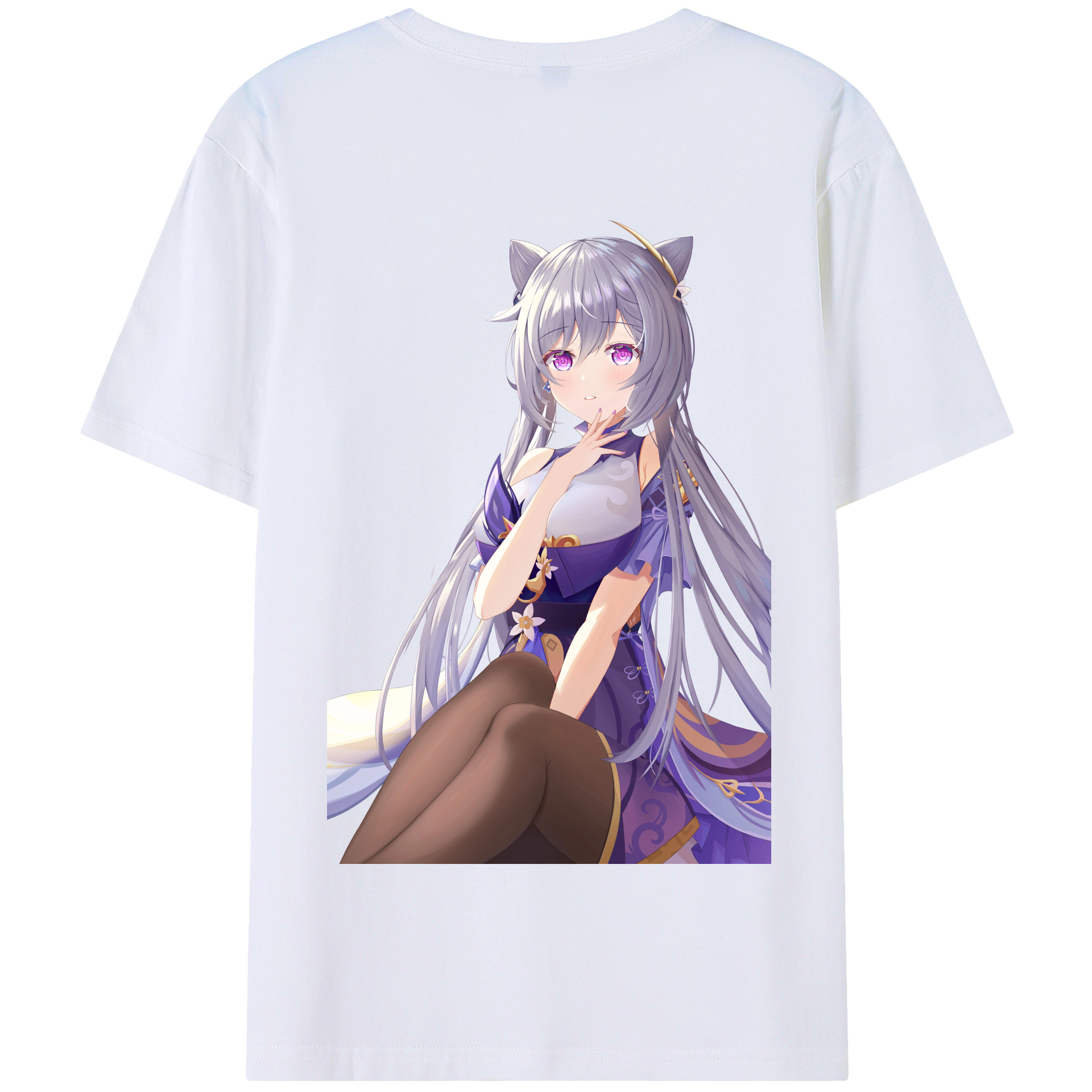 げんし神 刻晴 こくせい genshin Kokusei 綿100％半袖Tシャツ（背面プリント）
