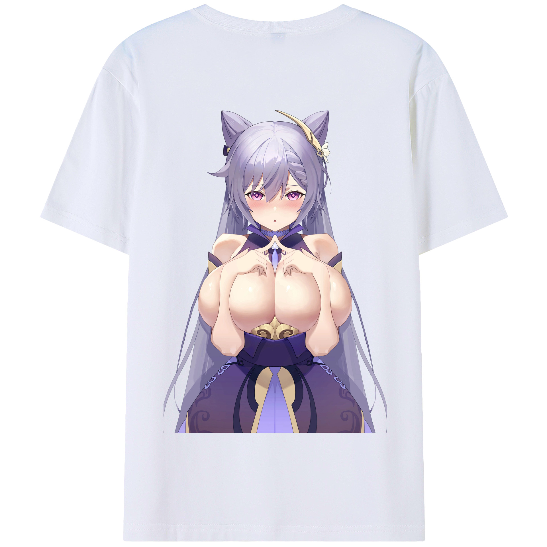 げんし神 刻晴 こくせい genshin Kokusei 綿100％半袖Tシャツ（背面プリント）