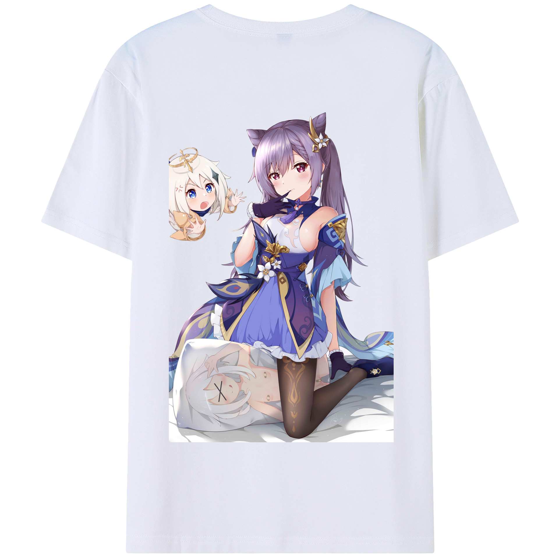 げんし神 刻晴 こくせい genshin Kokusei 綿100％半袖Tシャツ（背面プリント）