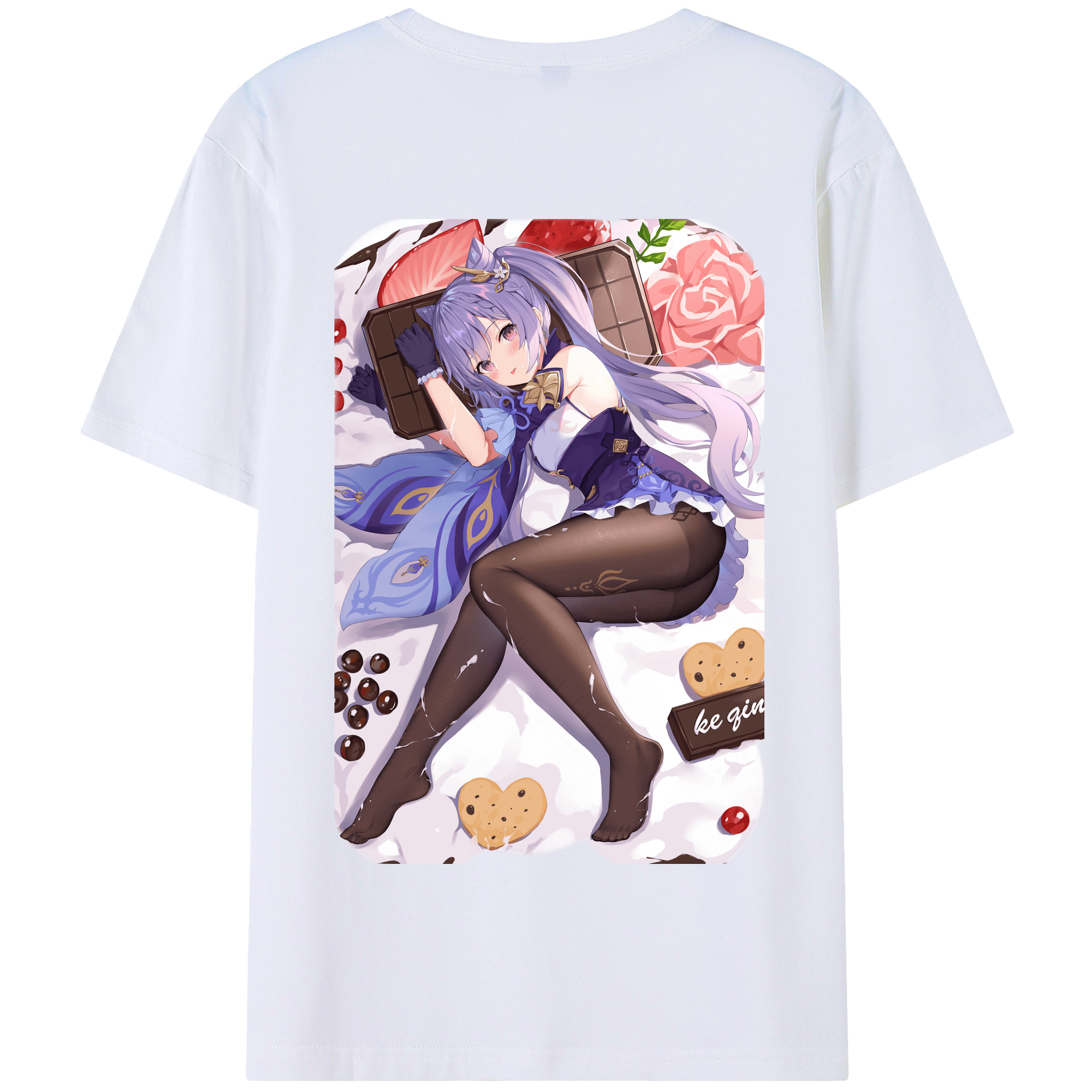 げんし神 刻晴 こくせい genshin Kokusei 綿100％半袖Tシャツ（背面プリント）