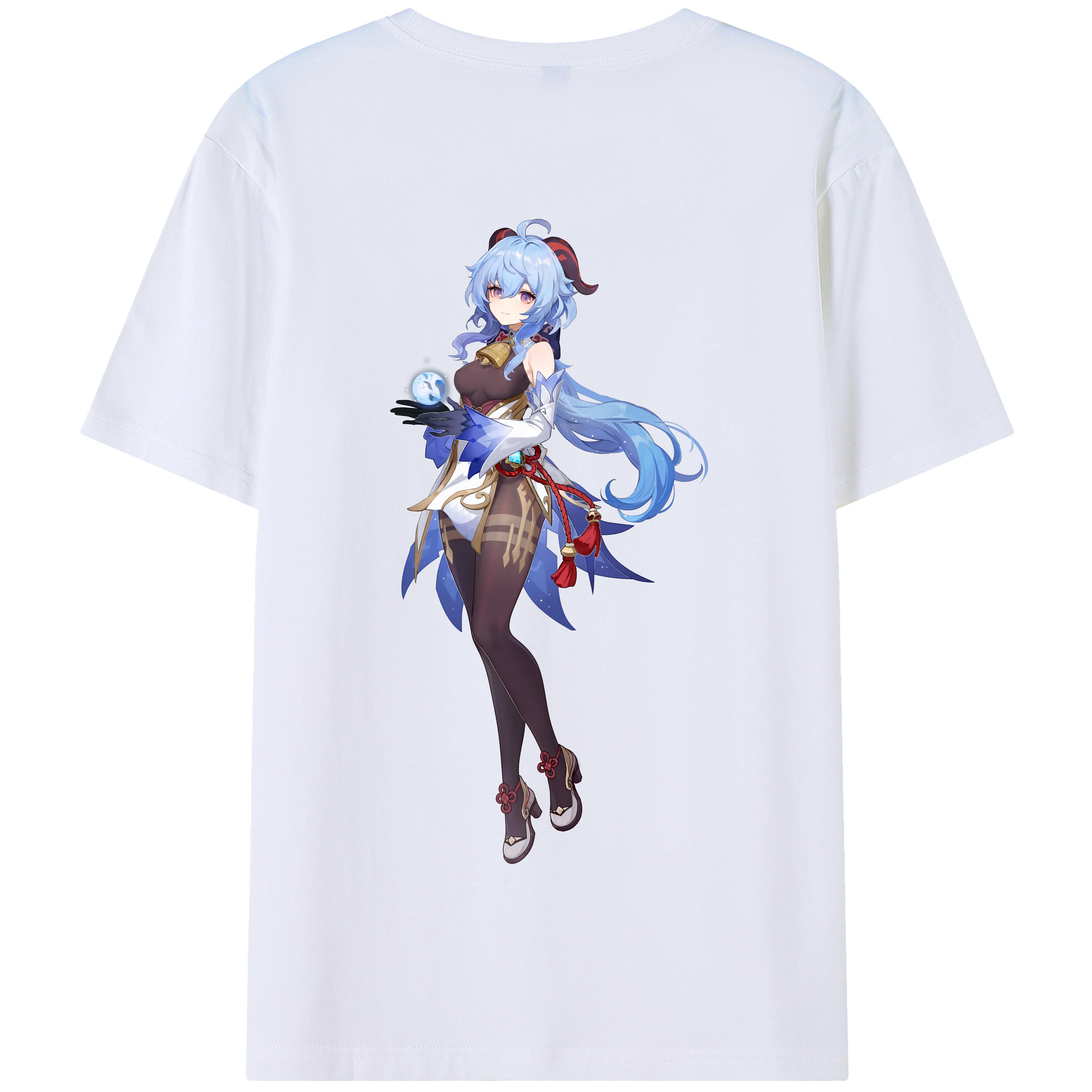 げんし神 甘雨 かんう genshin Ganyu 綿100％半袖Tシャツ（背面プリント）