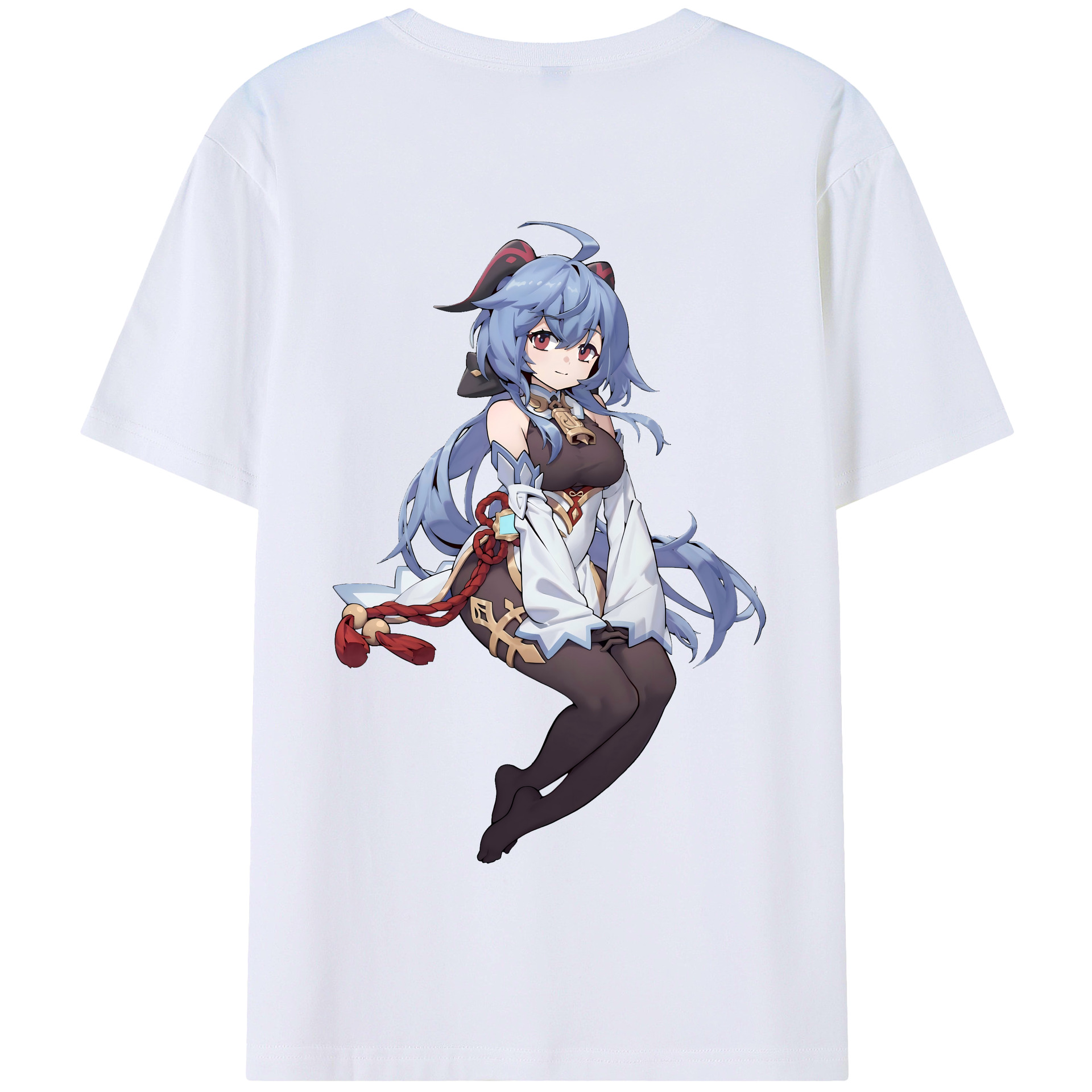 げんし神 甘雨 かんう genshin Ganyu 綿100％半袖Tシャツ（背面プリント）
