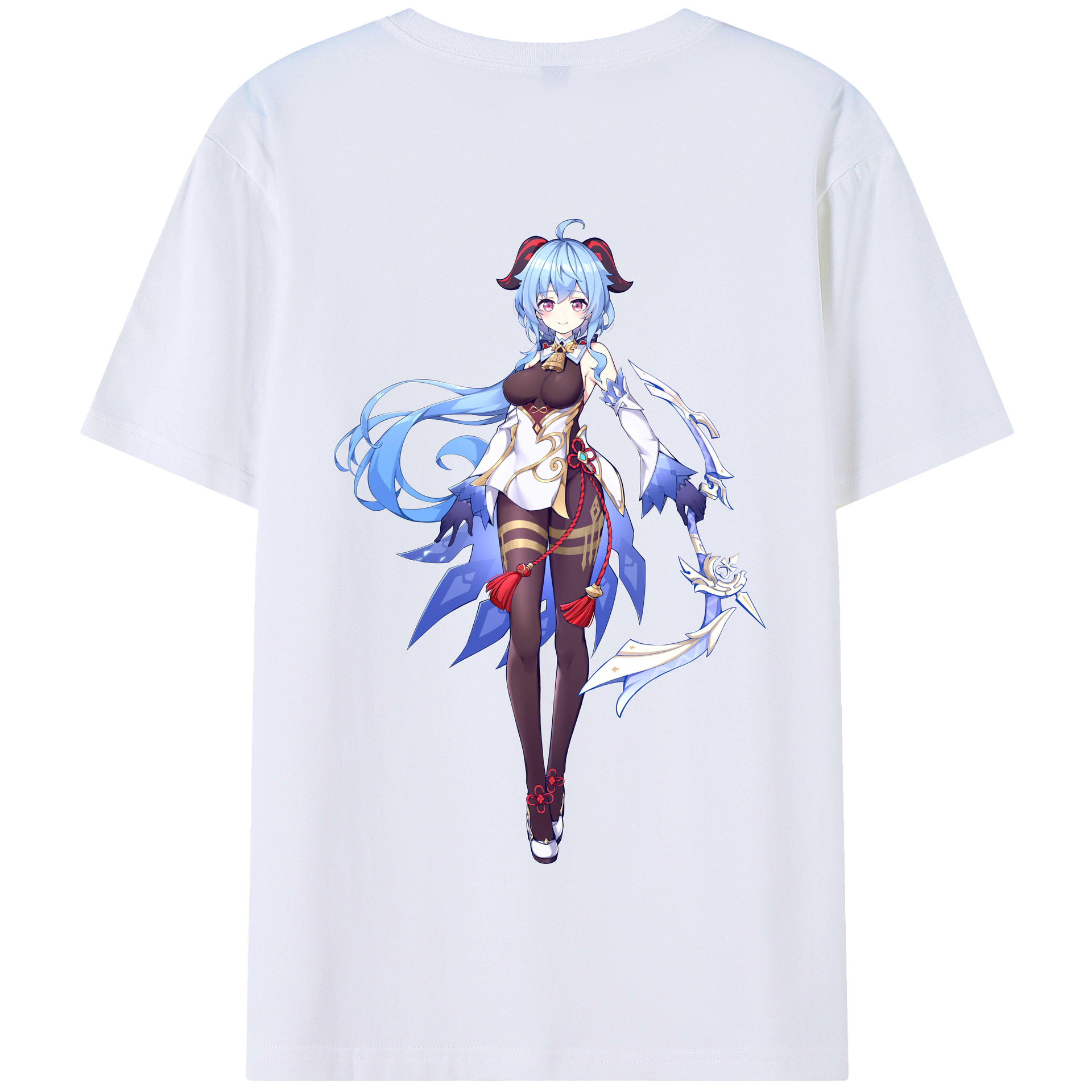 げんし神 甘雨 かんう genshin Ganyu 綿100％半袖Tシャツ（背面プリント）