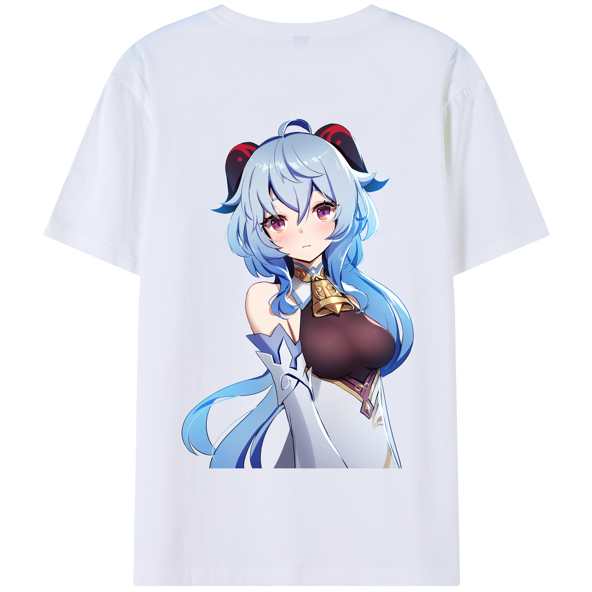 げんし神 甘雨 かんう genshin Ganyu 綿100％半袖Tシャツ（背面プリント）