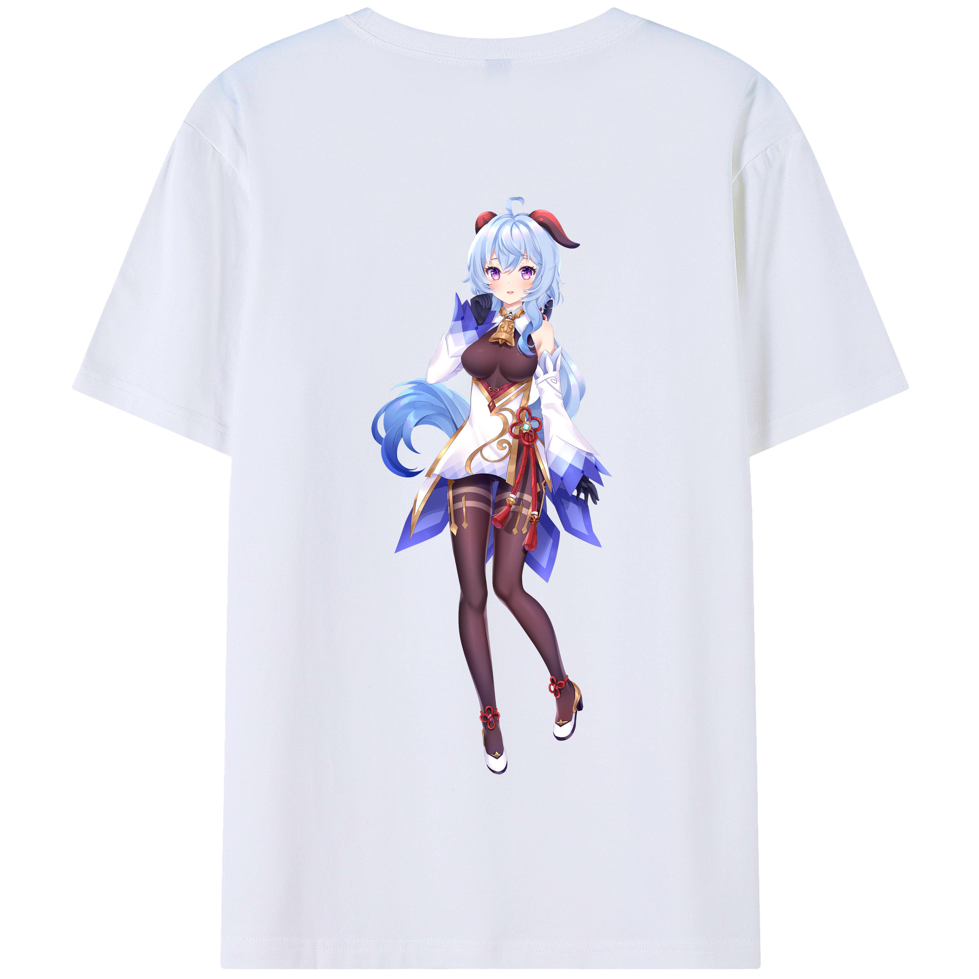 げんし神 甘雨 かんう genshin Ganyu 綿100％半袖Tシャツ（背面プリント）
