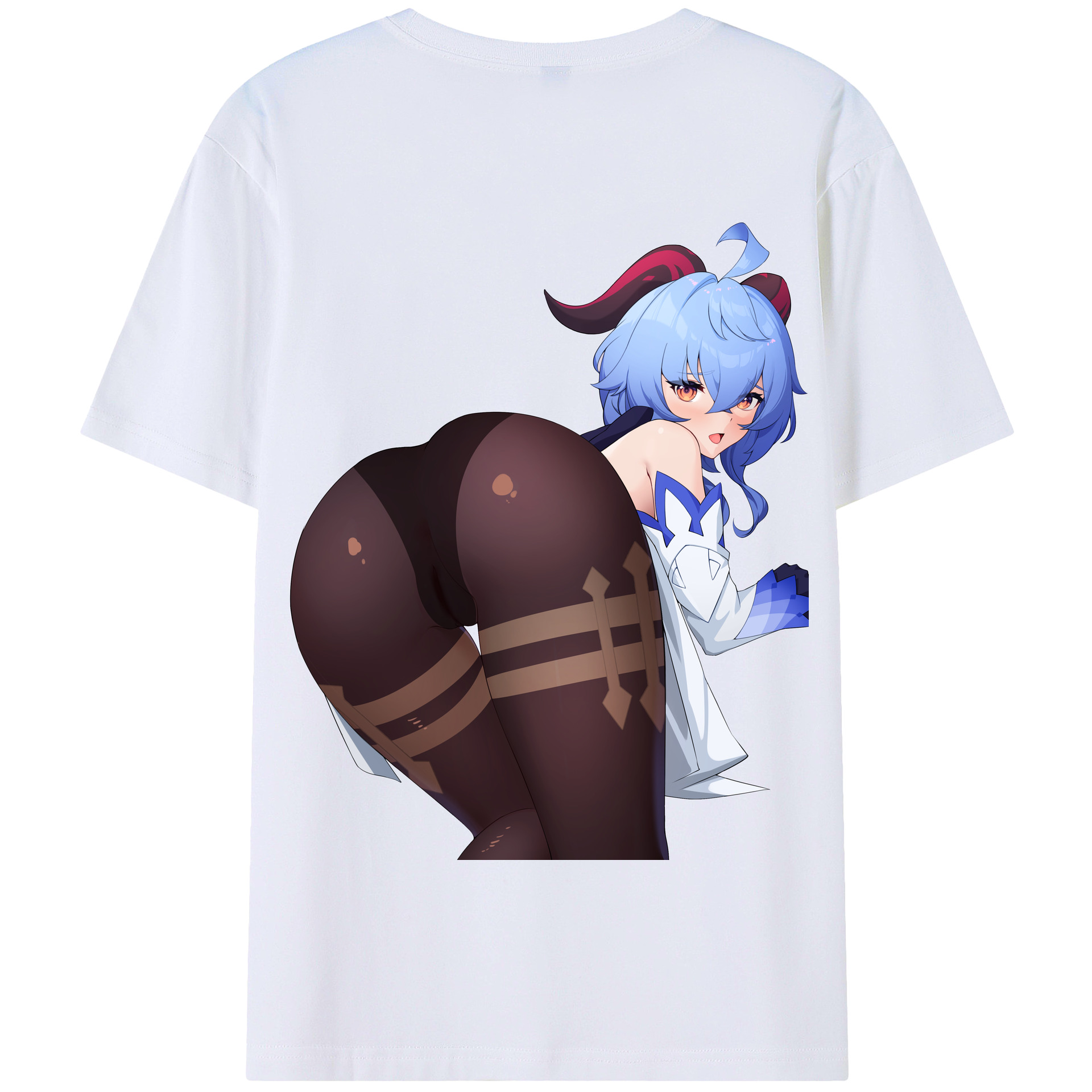 げんし神 甘雨 かんう genshin Ganyu 綿100％半袖Tシャツ（背面プリント）