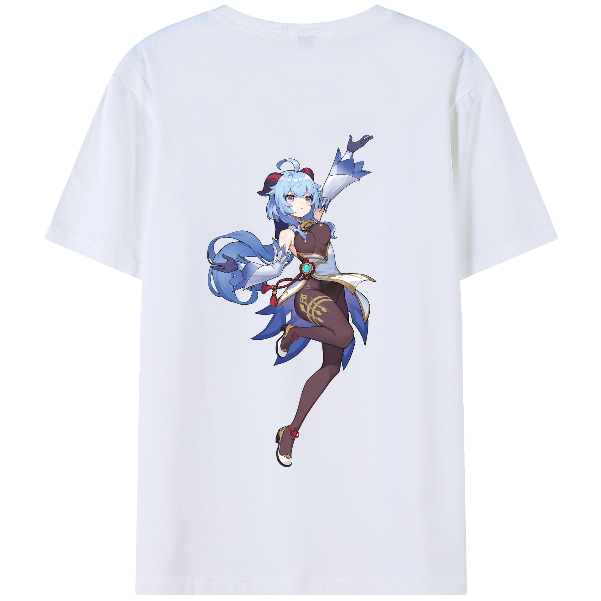 げんし神 甘雨 かんう genshin Ganyu 綿100％半袖Tシャツ（背面プリント）