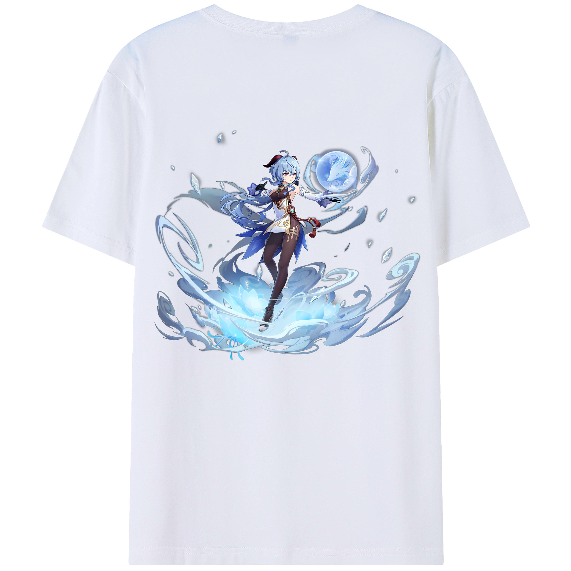 げんし神 甘雨 かんう genshin Ganyu 綿100％半袖Tシャツ（背面プリント）