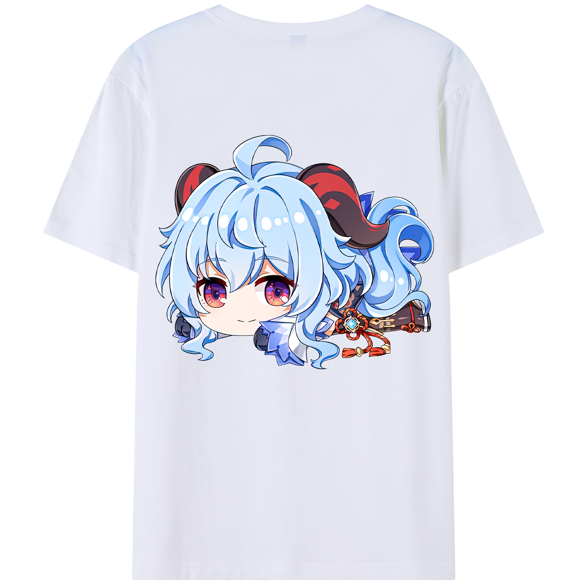げんし神 甘雨 かんう genshin Ganyu 綿100％半袖Tシャツ（背面プリント）